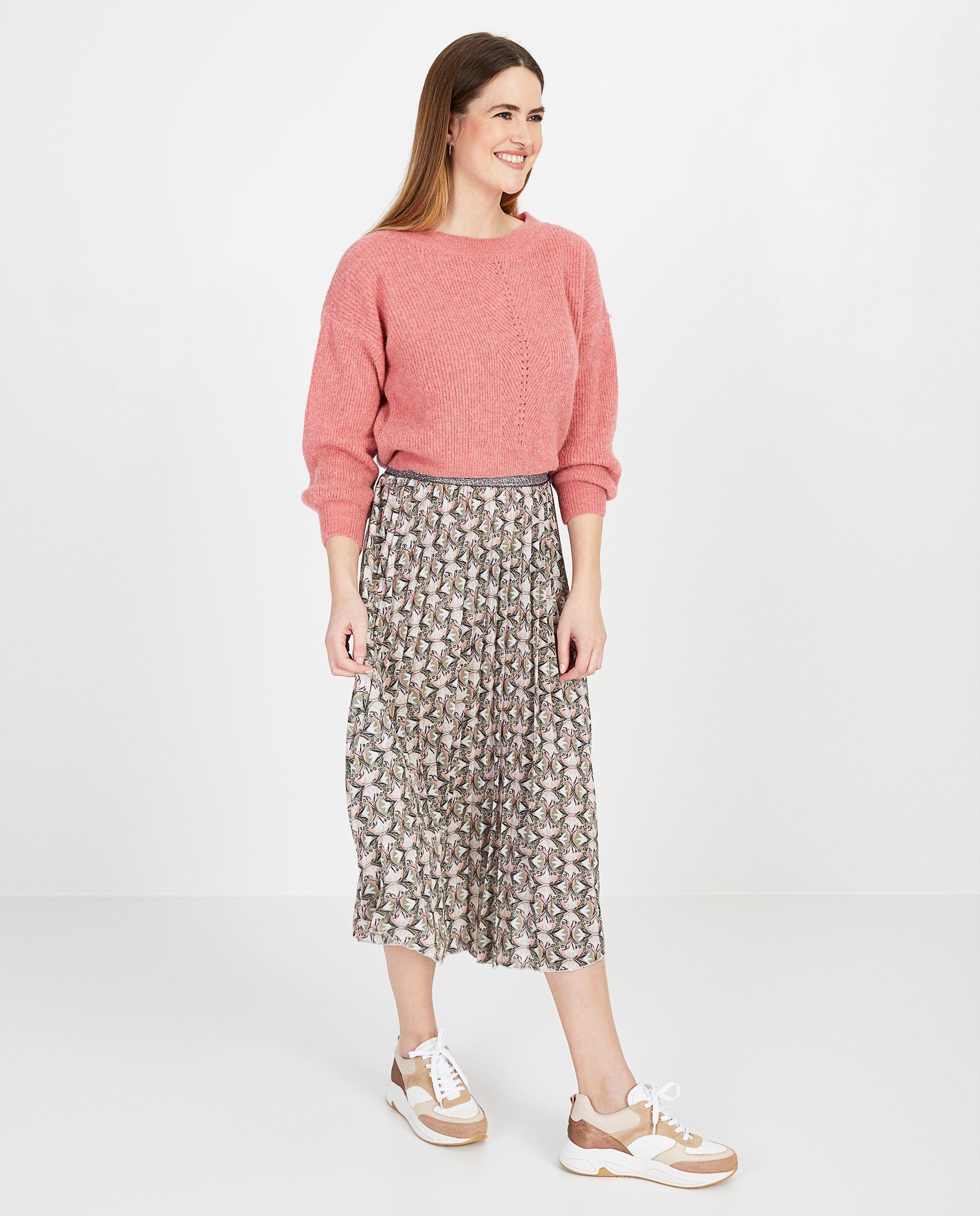 Roze trui met ajourpatroon - null - Ella Italia