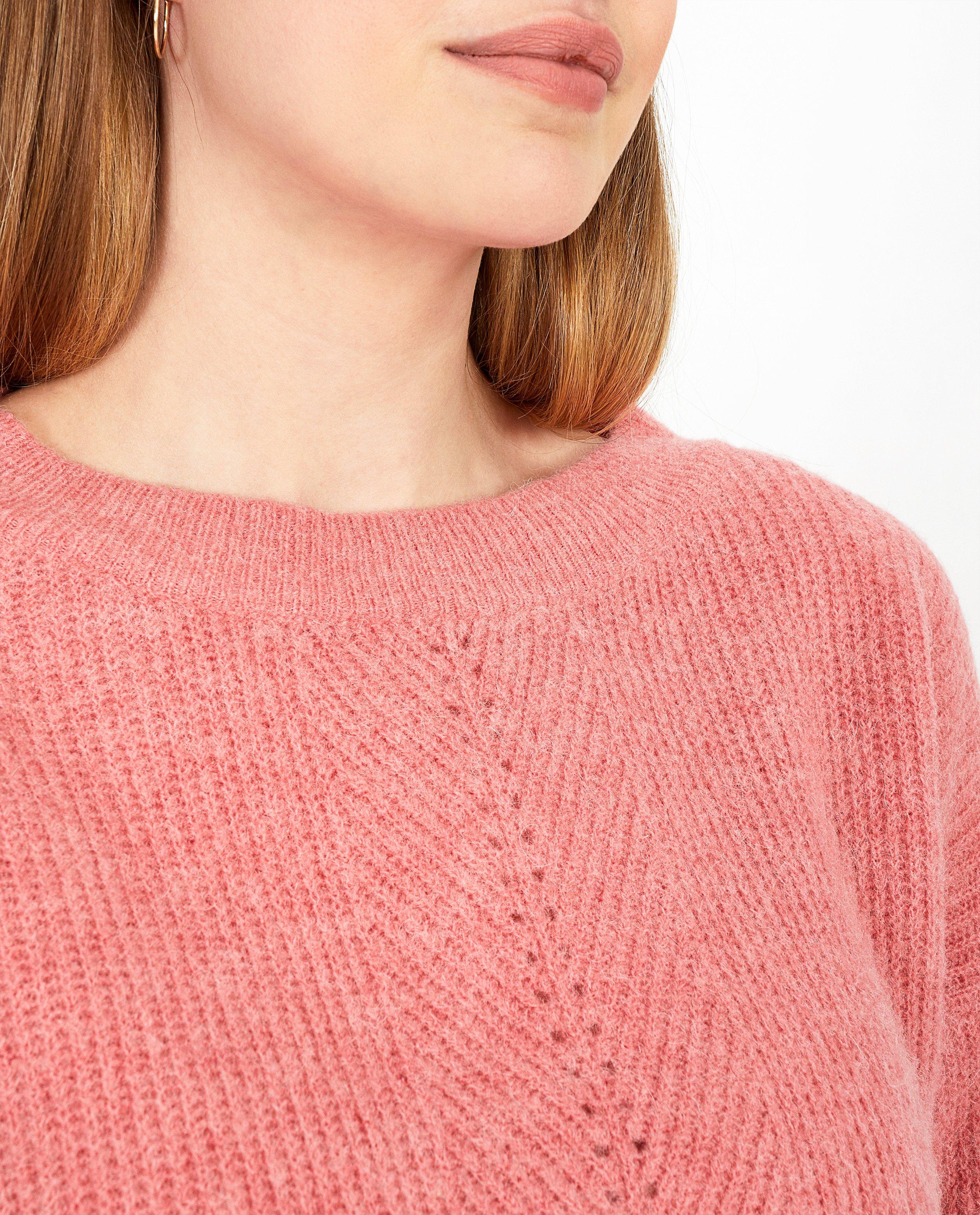 Pulls - Roze trui met ajourpatroon