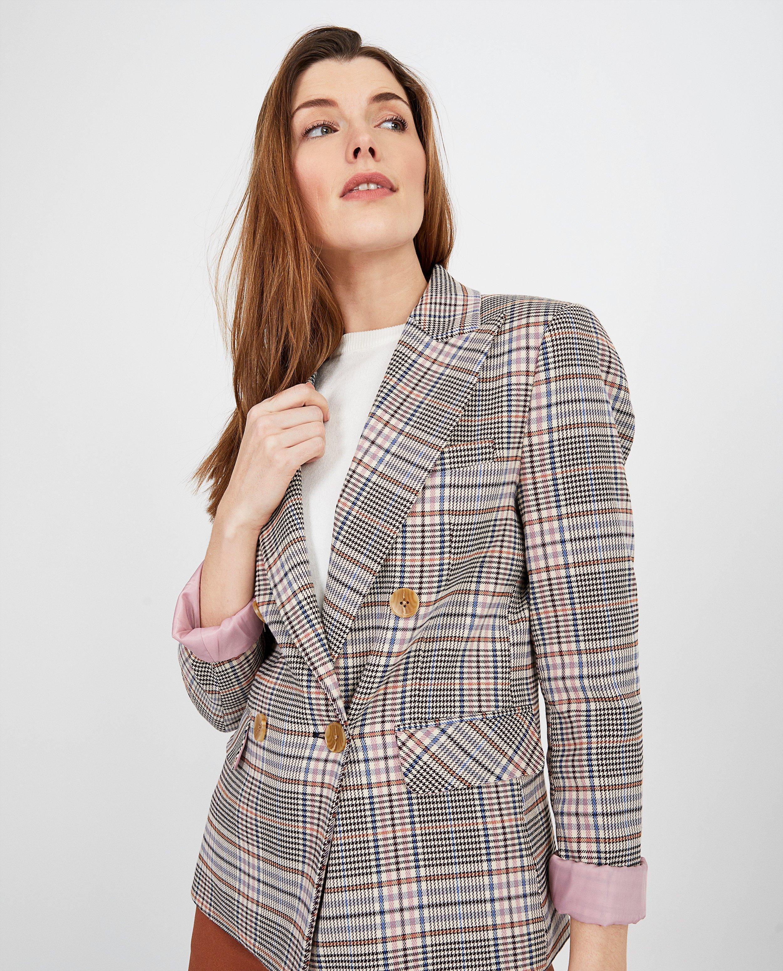 Blazers - Grijze geruite blazer Ella Italia
