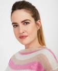 Truien - Wit-roze trui met strepen