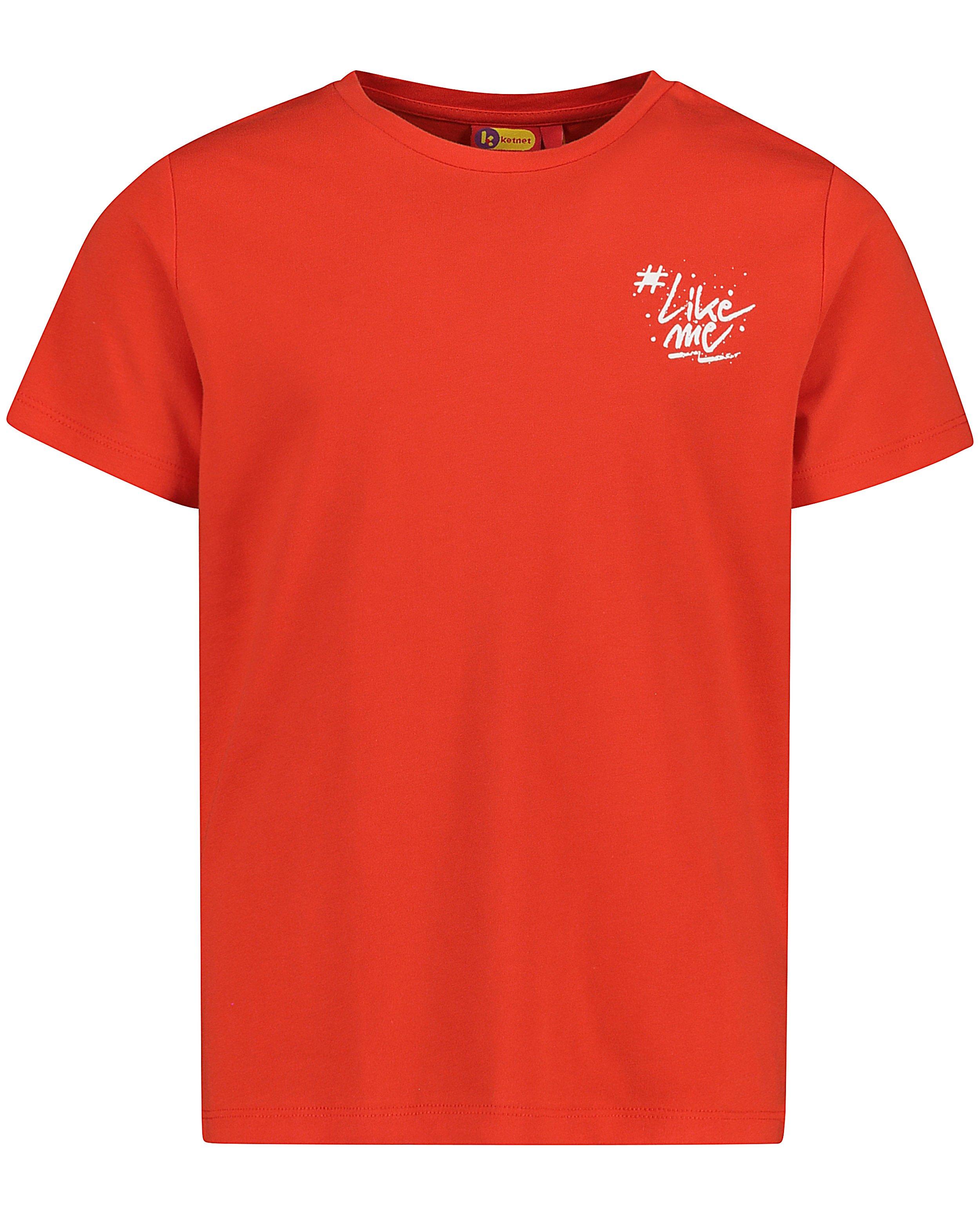 T-shirts - Rood T-shirt met opschrift #LikeMe