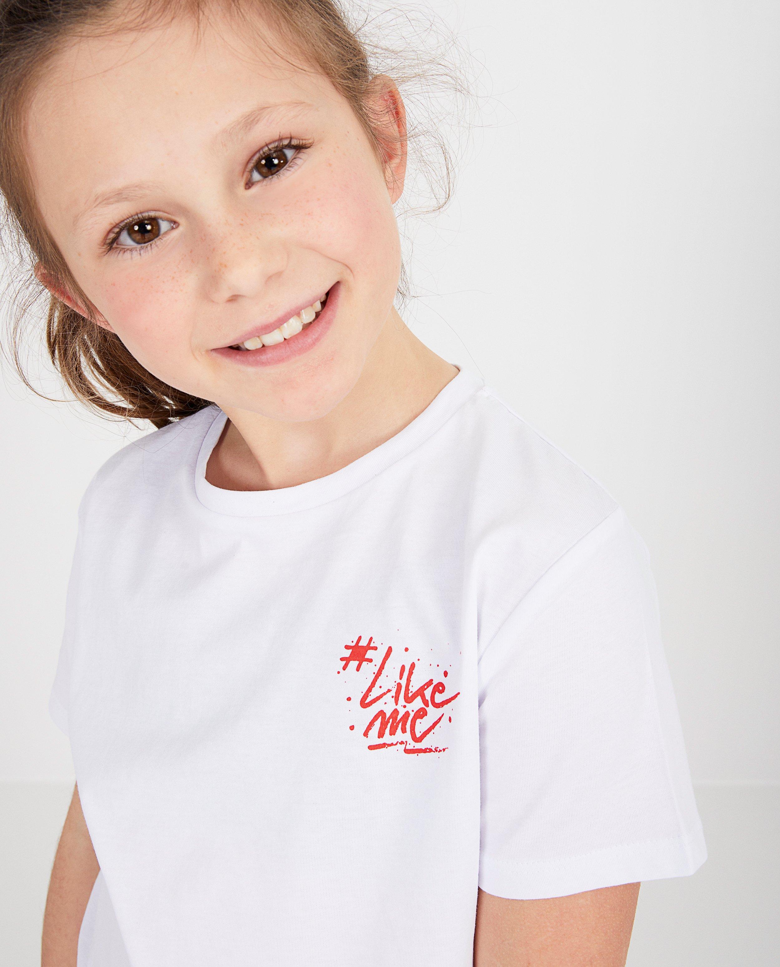 T-shirts - T-shirt blanc, inscription #LikeMe