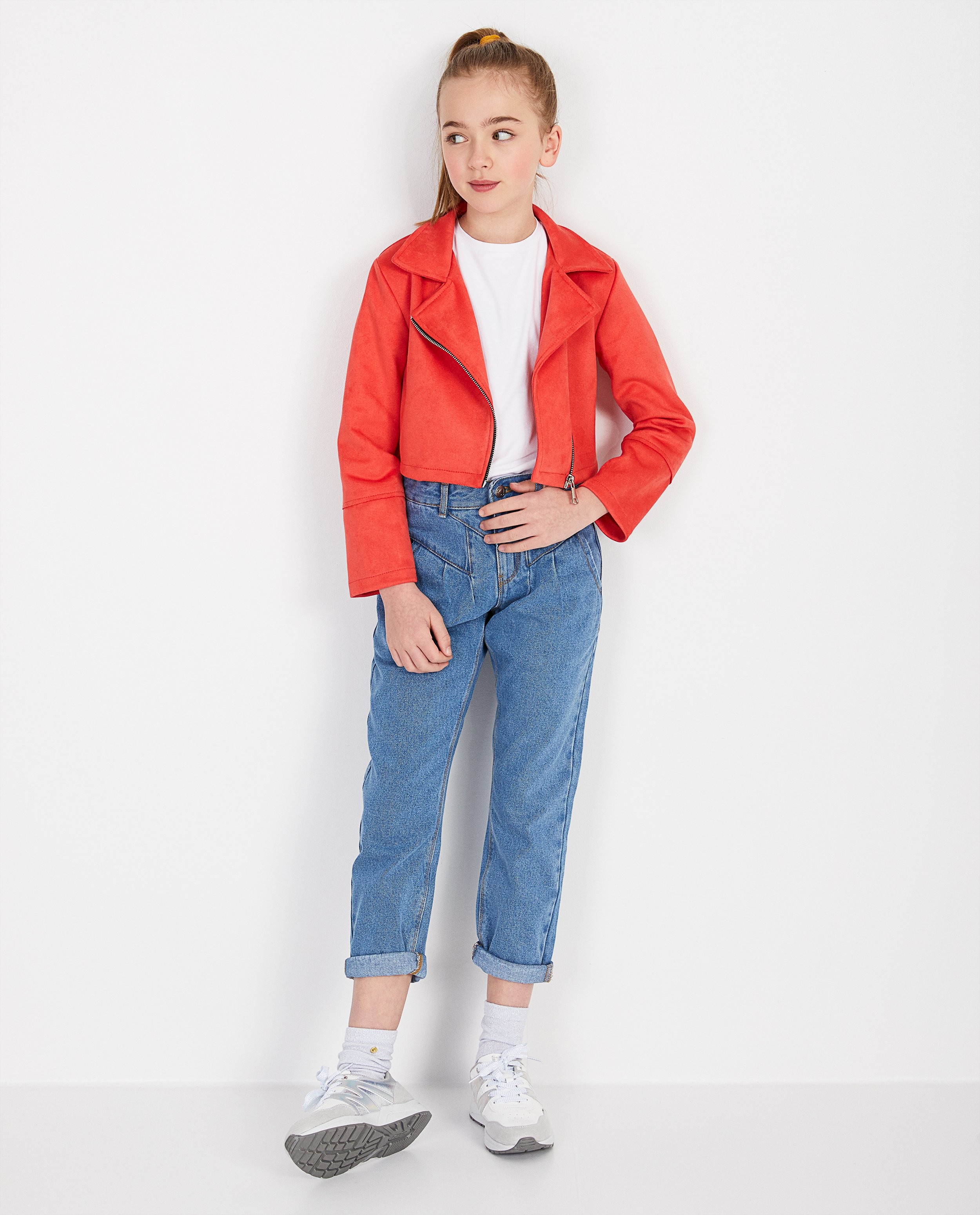 Rode jasje van suède Ella Italia - cropped model - Ella Italia