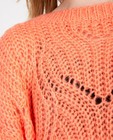 Truien - Felroze trui met gebreid patroon