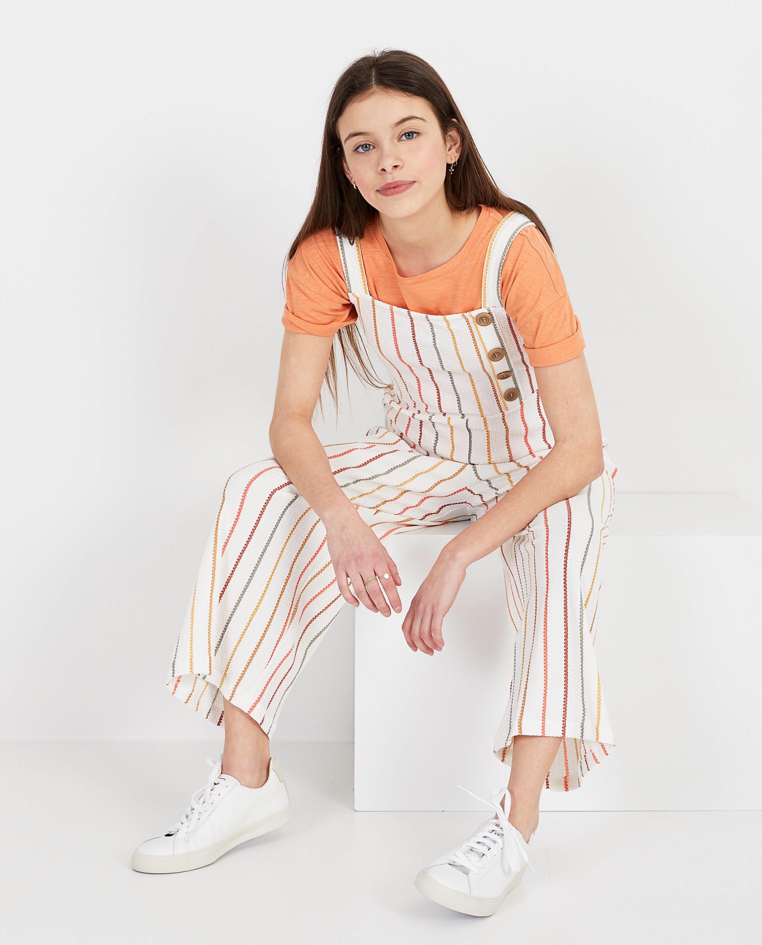 Wit jumpsuit met strepen - stretch - Groggy