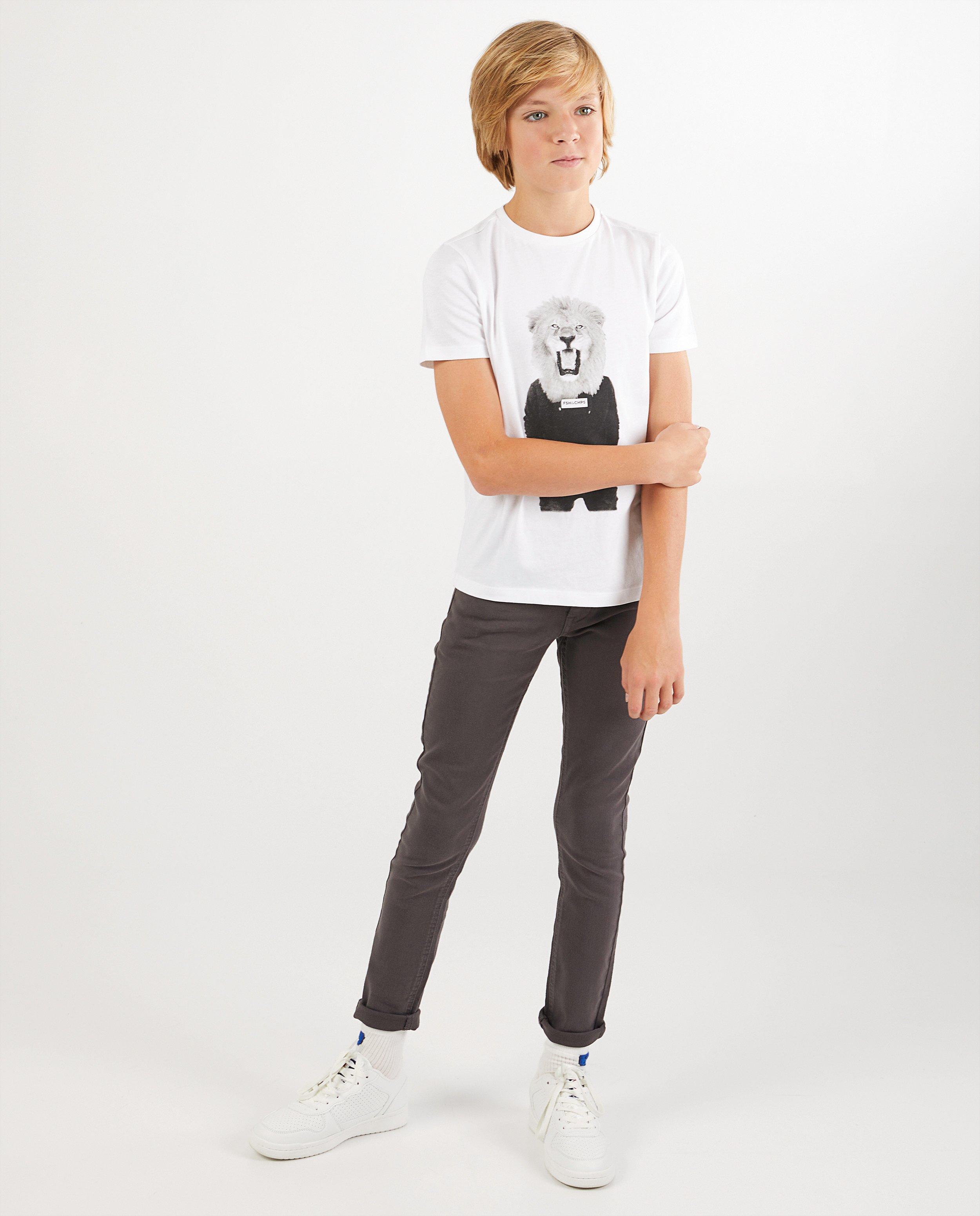 Skinny Joey en sweat denim, 7-14 ans - gris - Fish & Chips