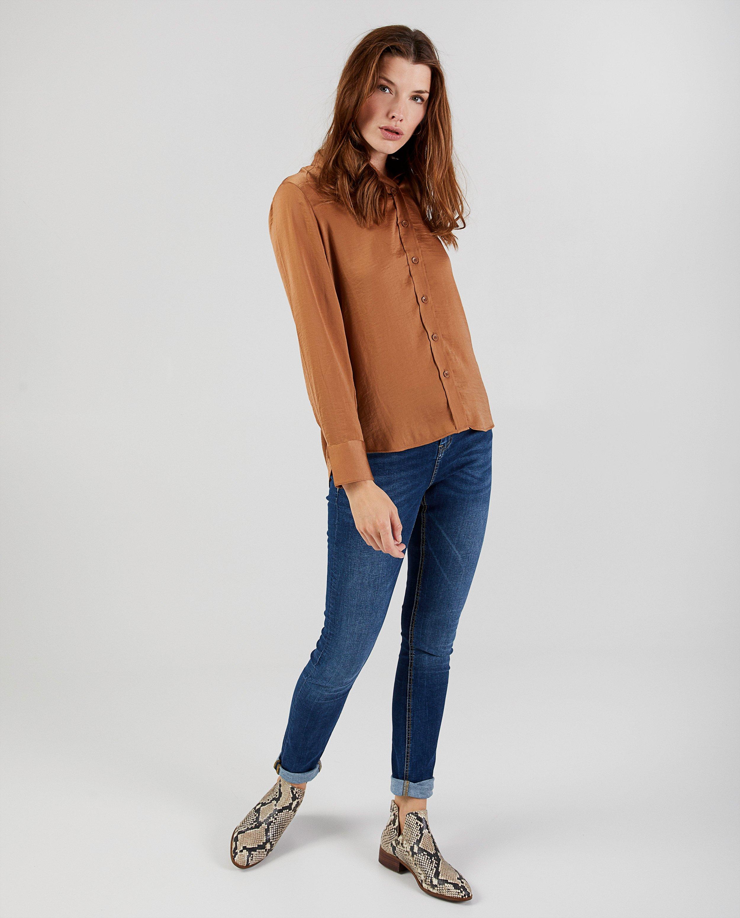 Chemisier cognac Sora - effet brillant - Sora