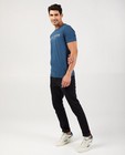 T-shirt bleu en coton bio - avec un imprimé - Quarterback