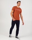 T-shirt orange en coton bio - avec un imprimé - Quarterback