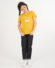 Geel T-shirt met print BESTies - stretch - Besties