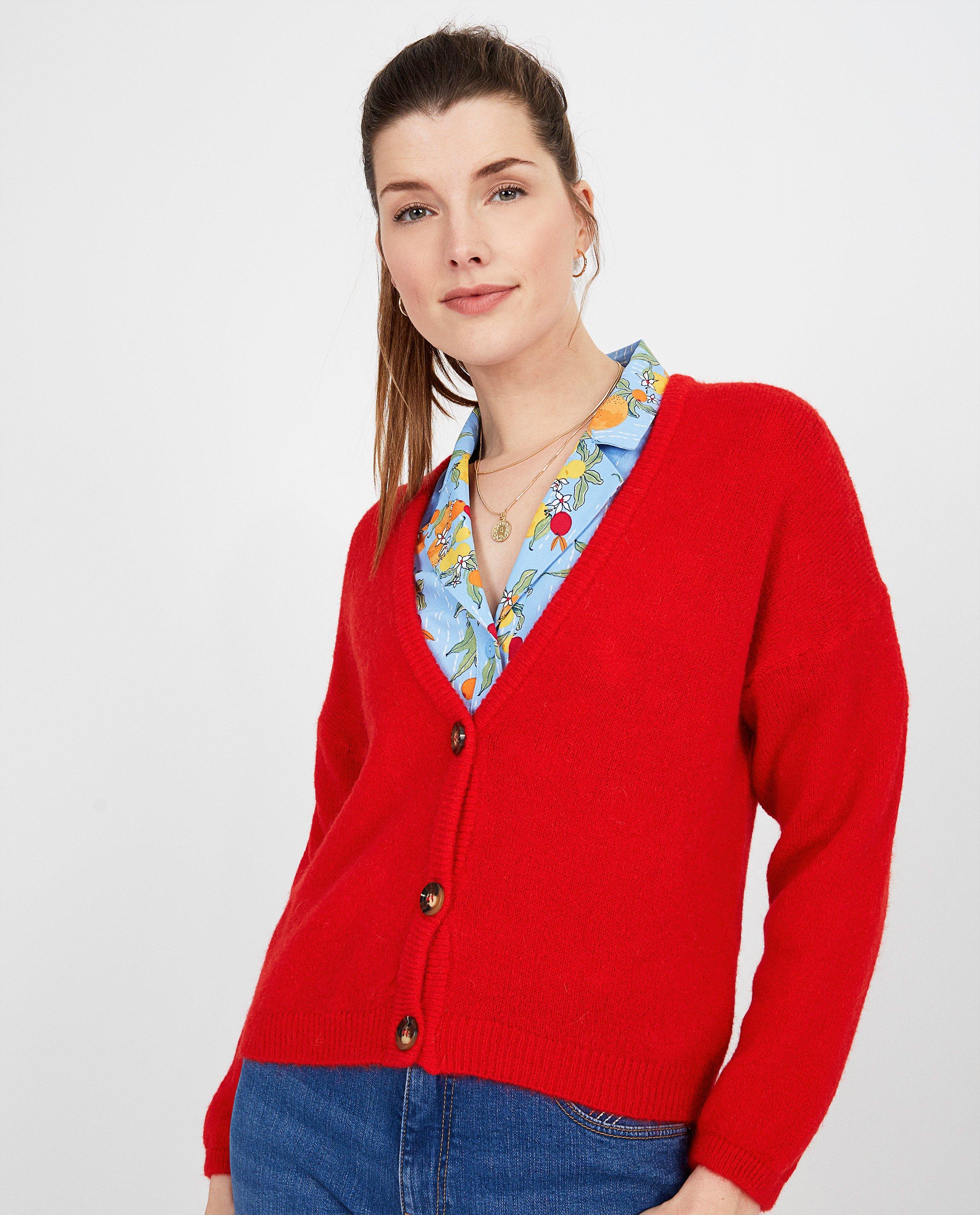 Cardigans - Rood vest met knopen Sora