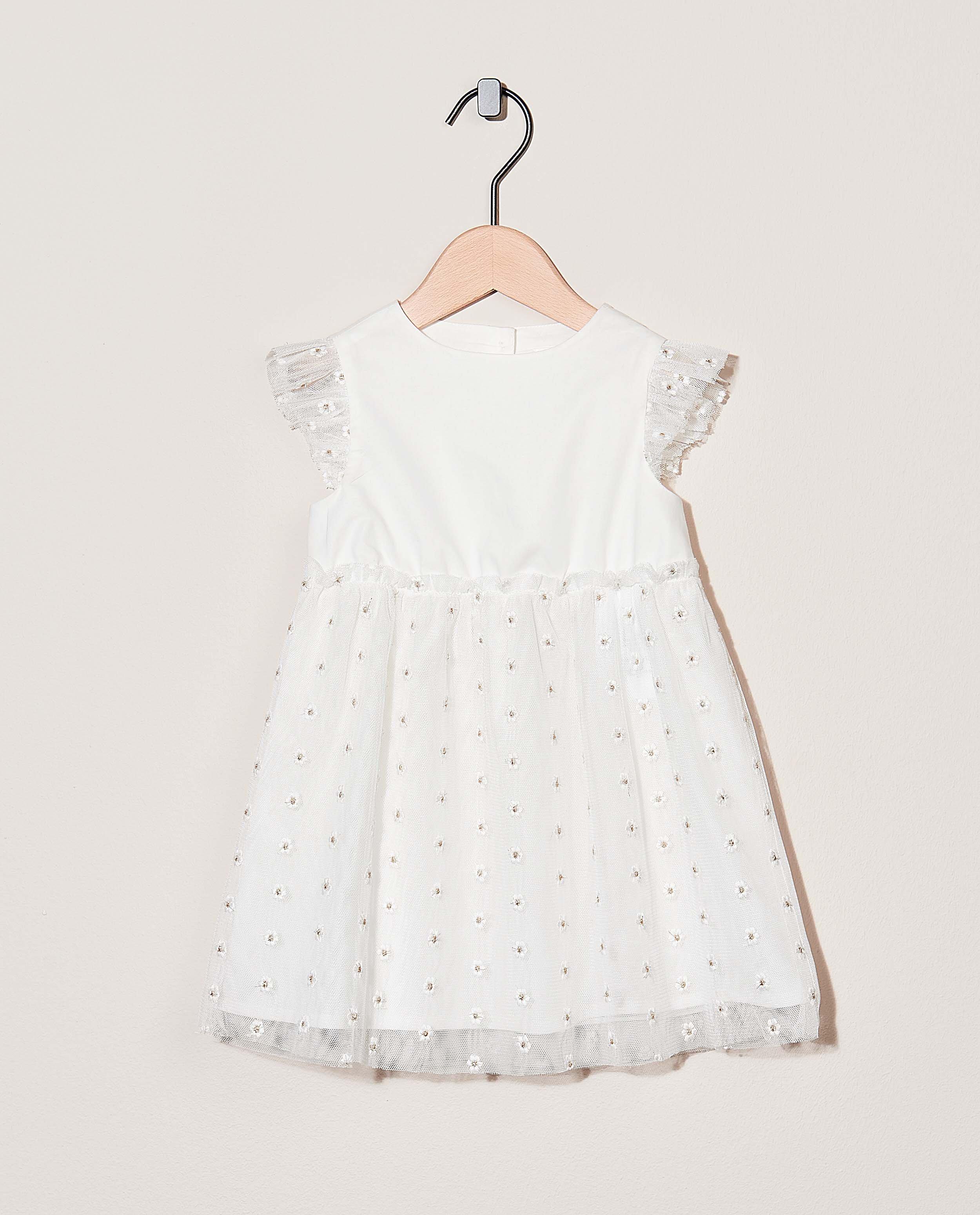 Witte jurk met tule - Feest - en borduursel - Cuddles and Smiles
