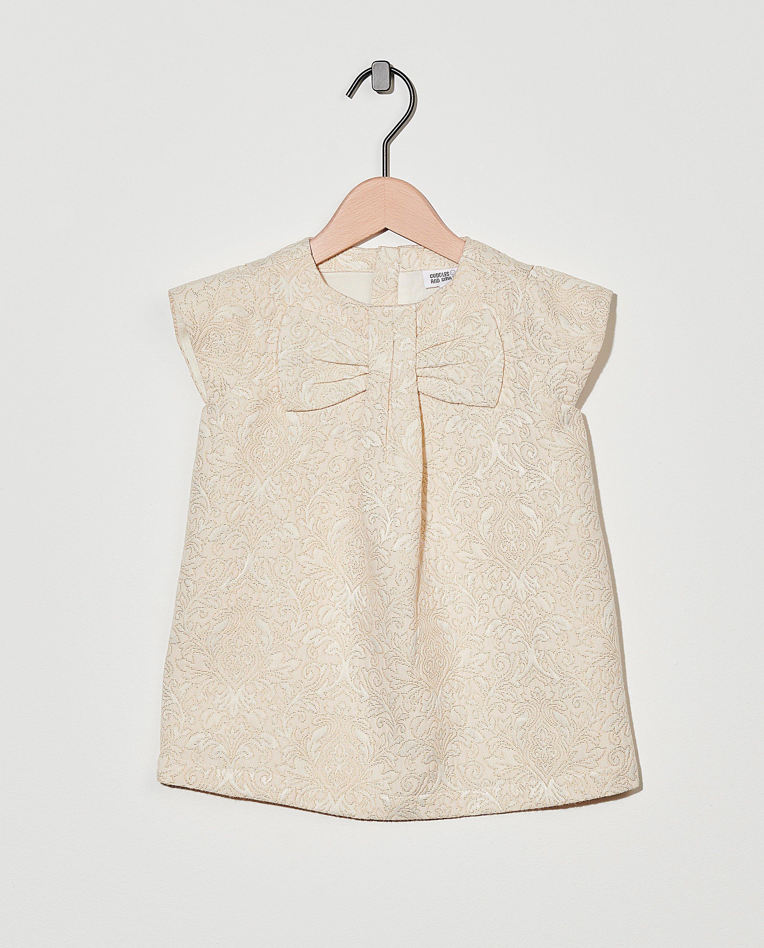 Robe blanche avec fil métallisé - Fête - motif - Cuddles and Smiles