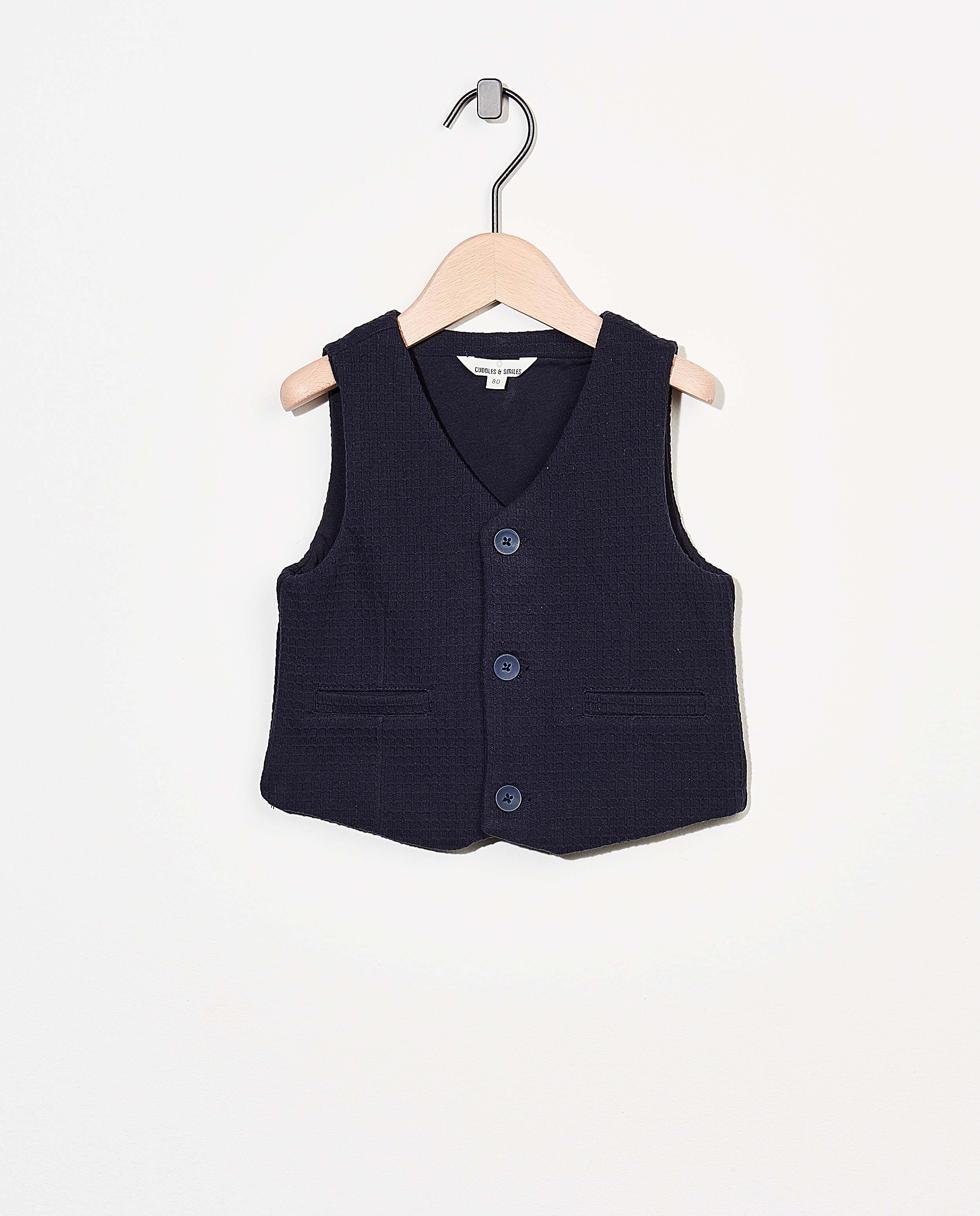 Gilet bleu, relief - Fête - uni - Cuddles and Smiles