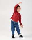 T-shirt rouge à manches longues en coton bio - avec une petite poche de poitrine - Milla Star