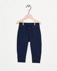 Pantalon molletonné bleu en coton bio - stretch - Cuddles and Smiles