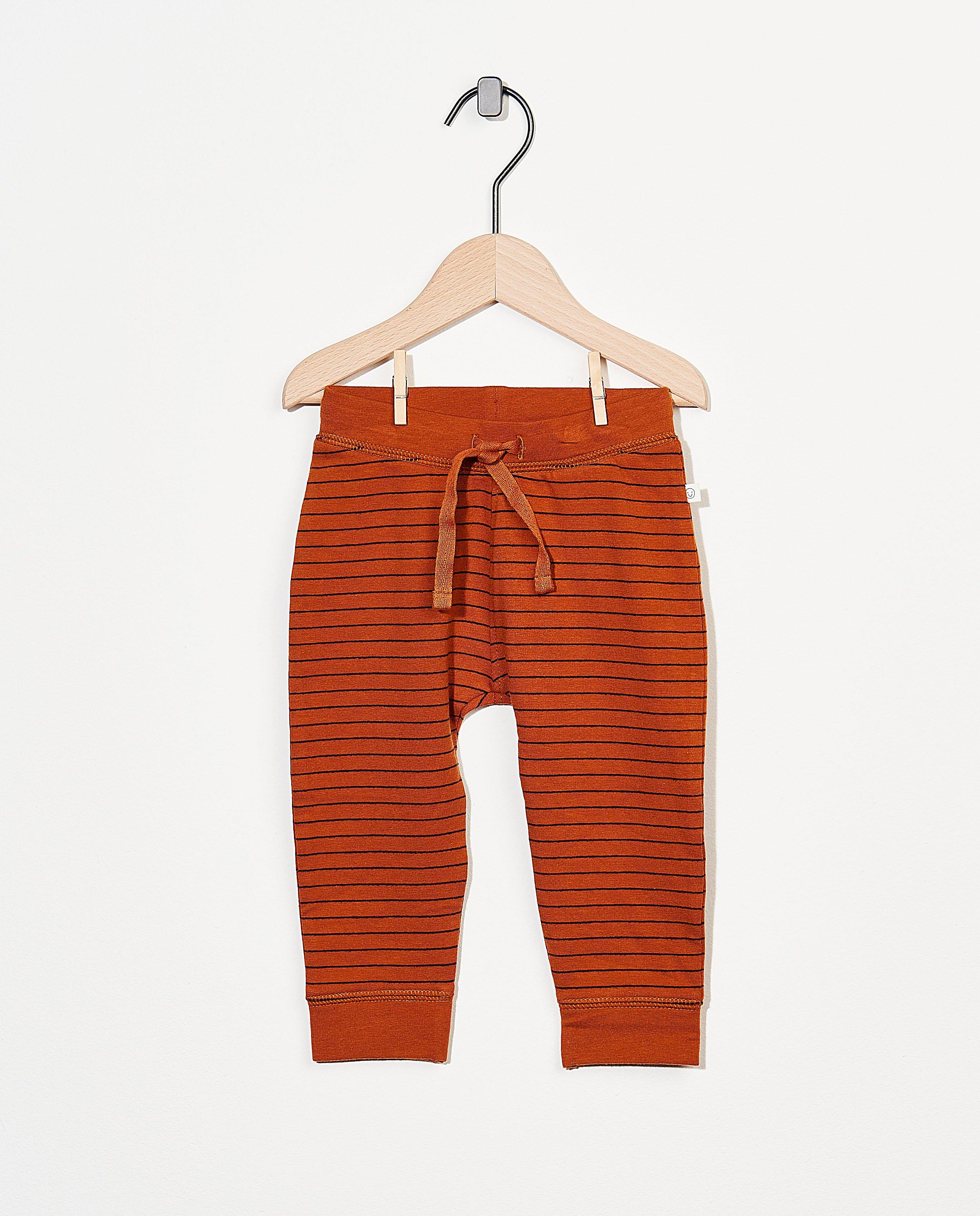 Pantalon molletonné rouille en coton bio - stretch - Cuddles and Smiles
