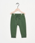 Pantalon molletonné vert en coton bio - stretch - Cuddles and Smiles