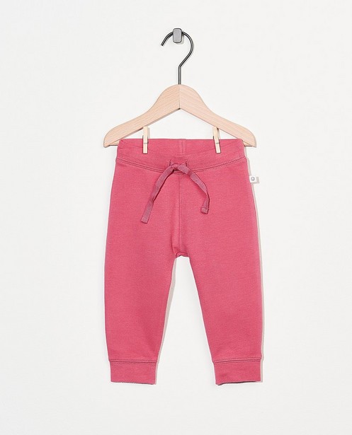 Pantalon molletonné rose en coton bio - stretch - Cuddles and Smiles