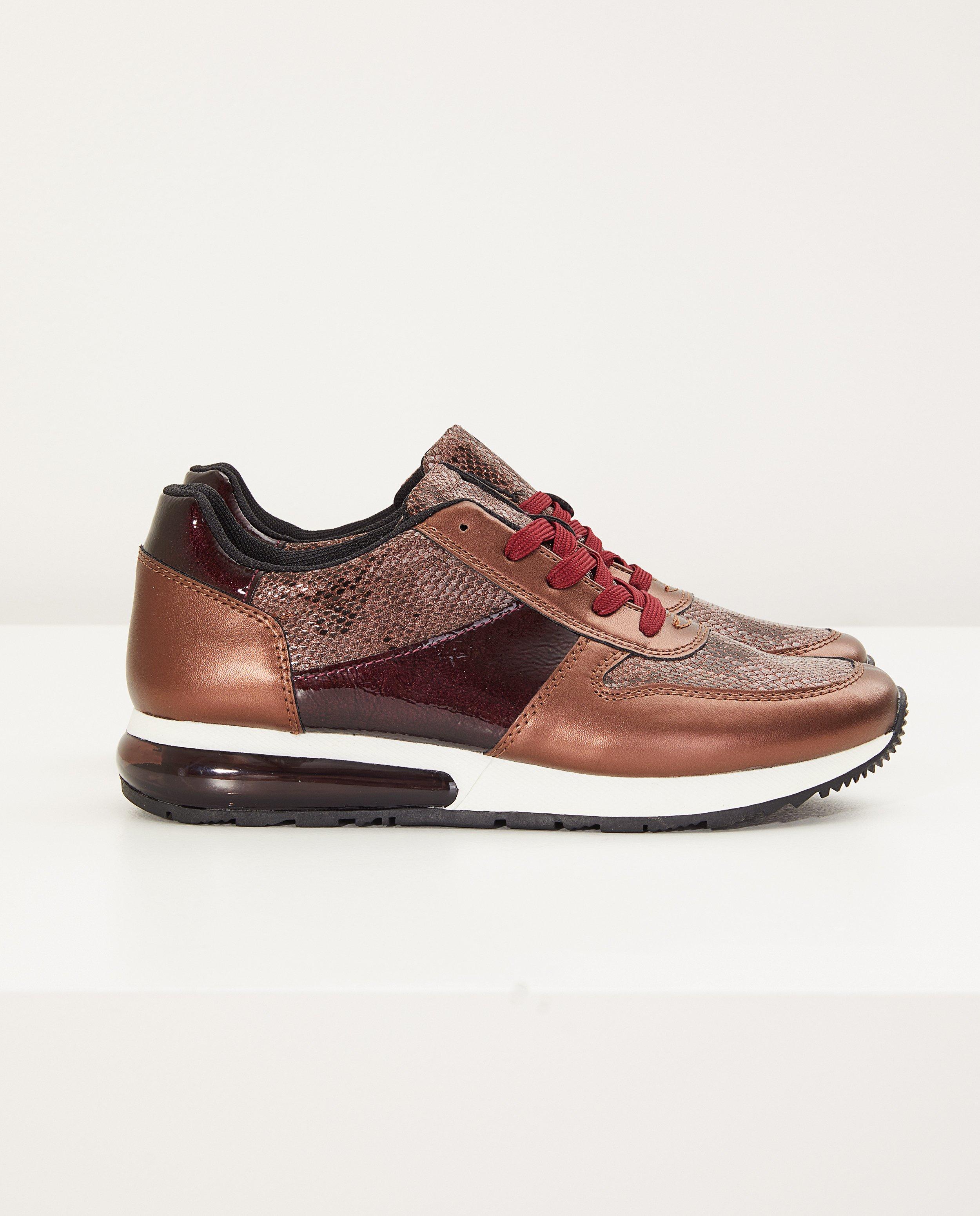 Bordeaux sneakers, maat 36-41 - met glitter - Sprox