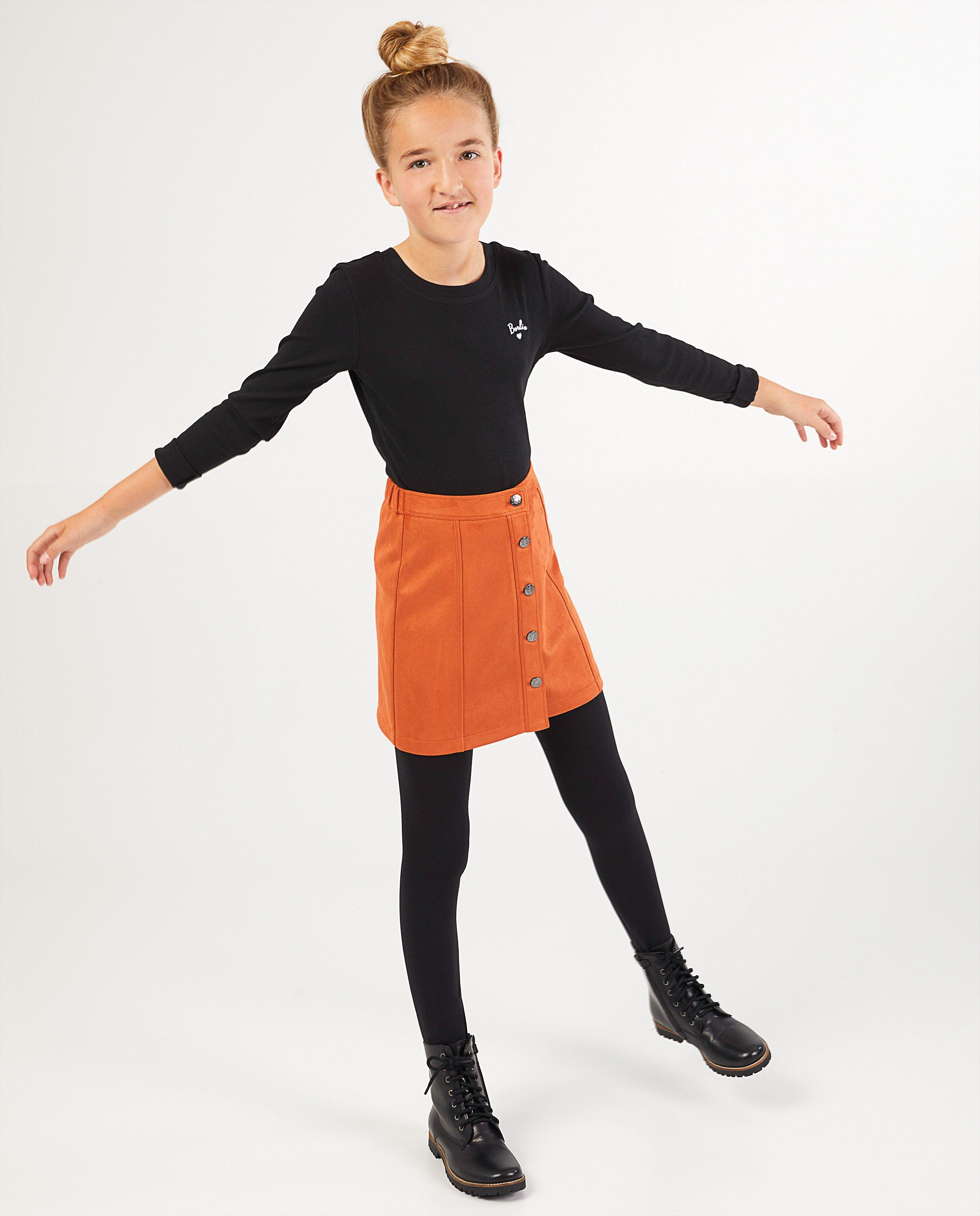 Oranje rok van suède - knopenrij - Fish & Chips