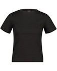 T-shirts - Zwart T-shirt met ribreliëf