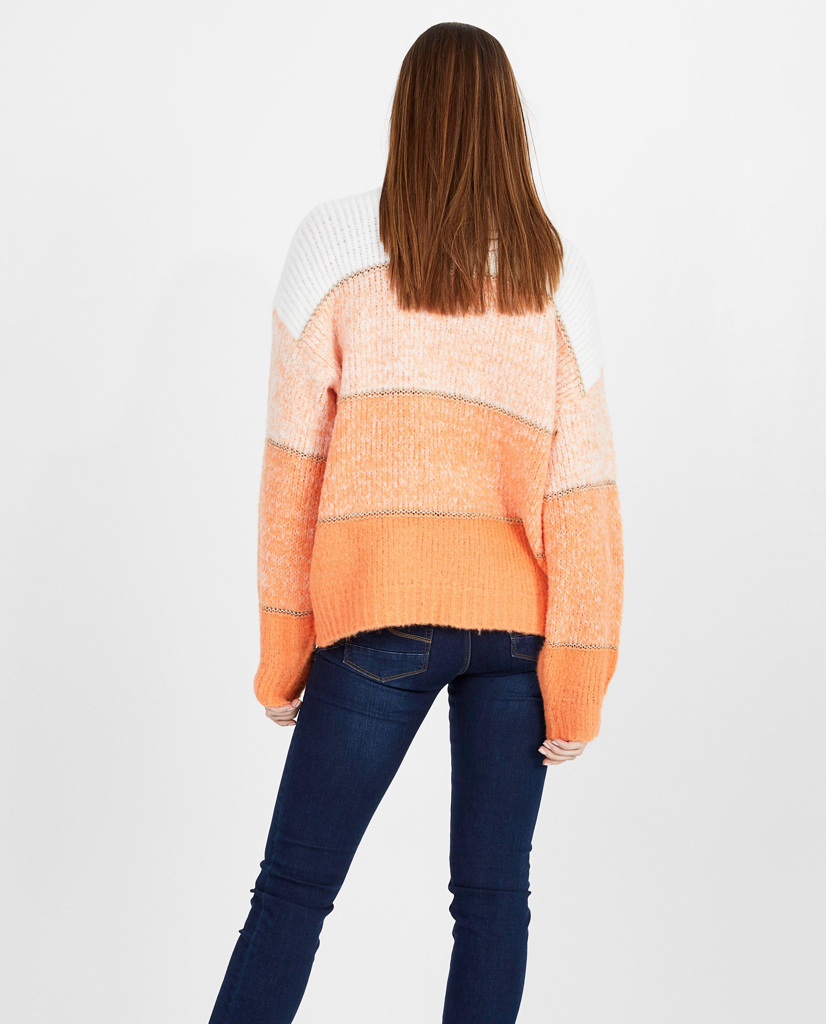 Cardigans - Oranje cardigan met metaaldraad