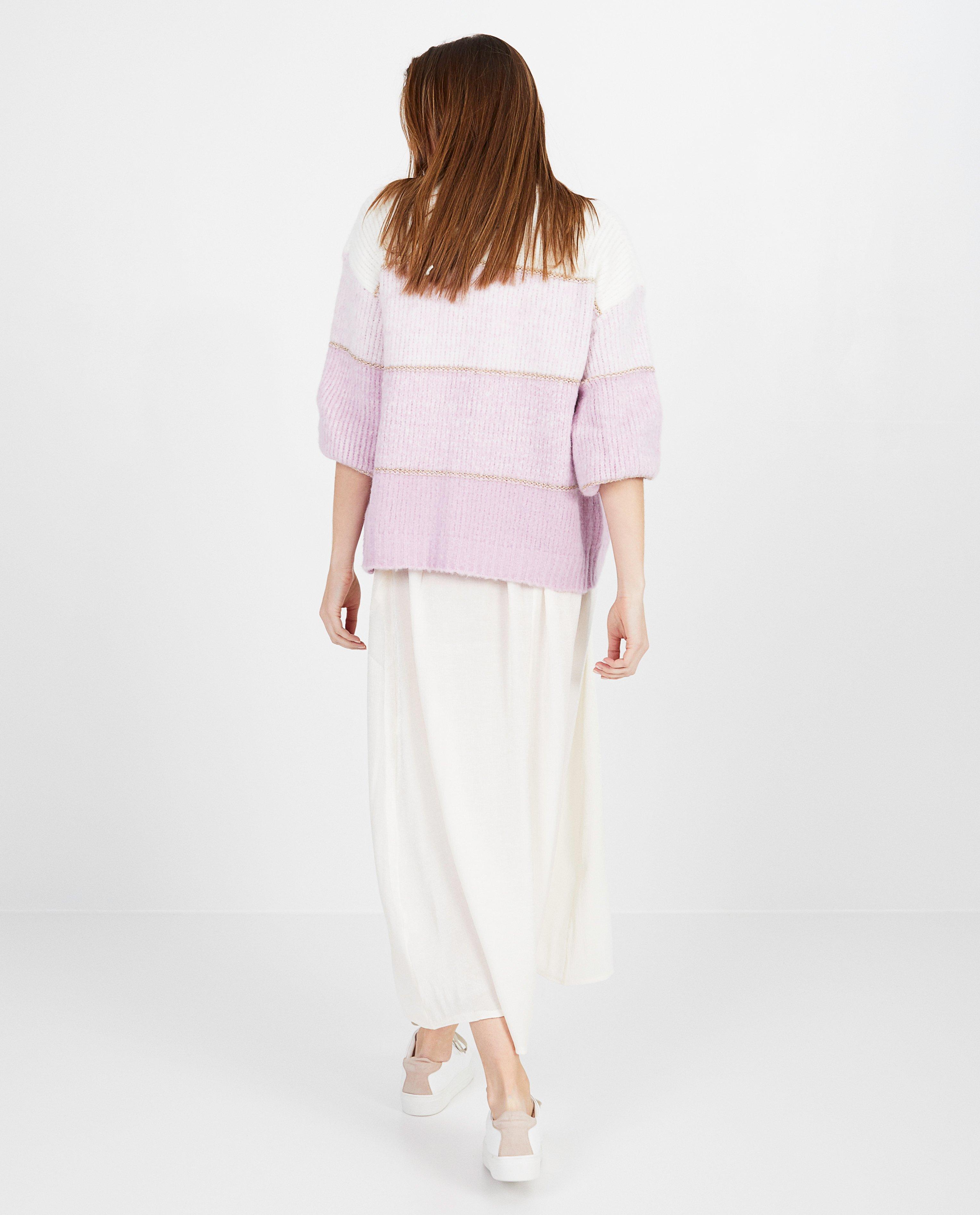 Cardigans - Paarse cardigan met metaaldraad