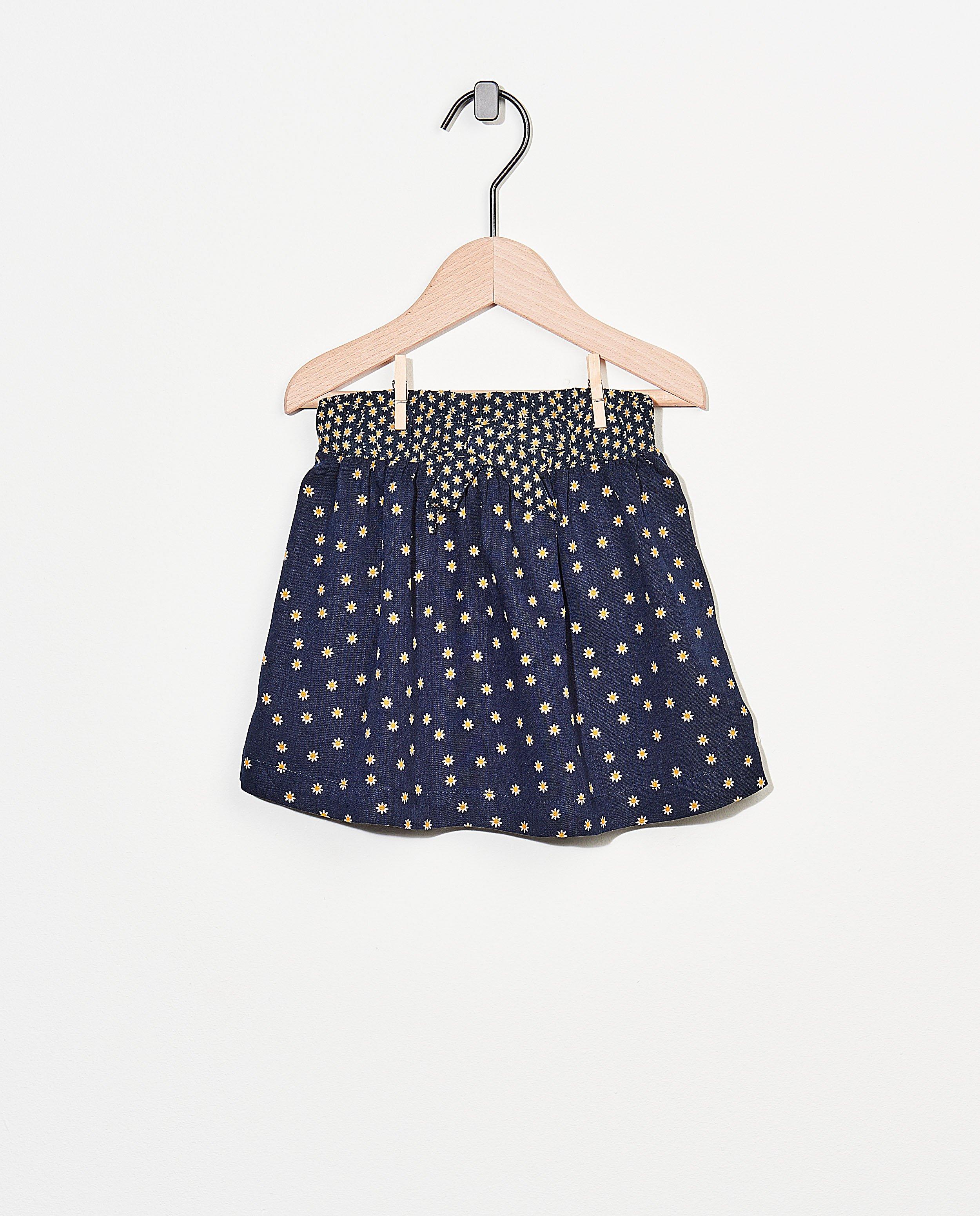 Blauw rokje met bloemetjes - allover - Cuddles and Smiles