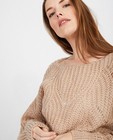 Truien - Beige trui met ajourpatroon
