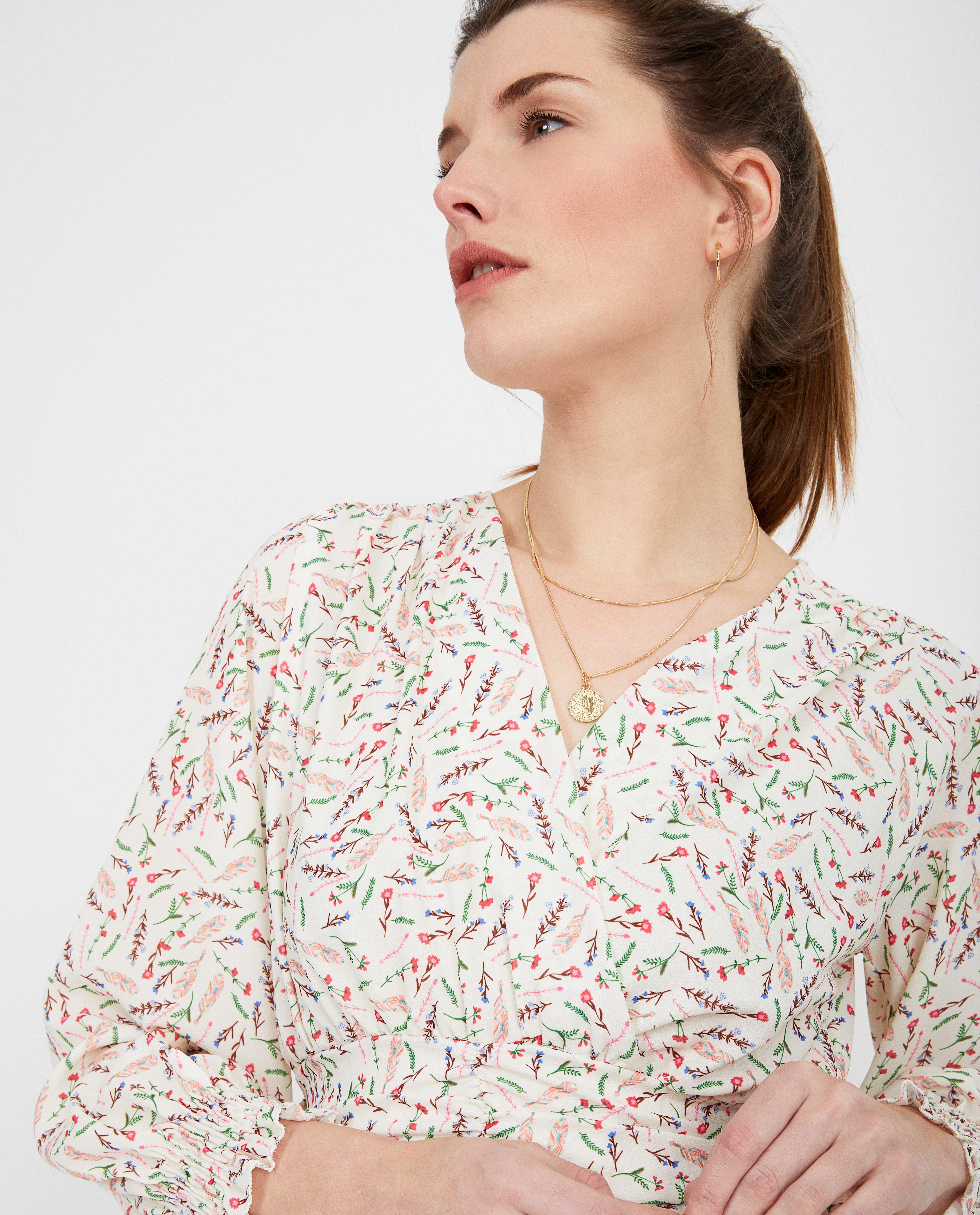 Kleedjes - Witte maxi-jurk met print