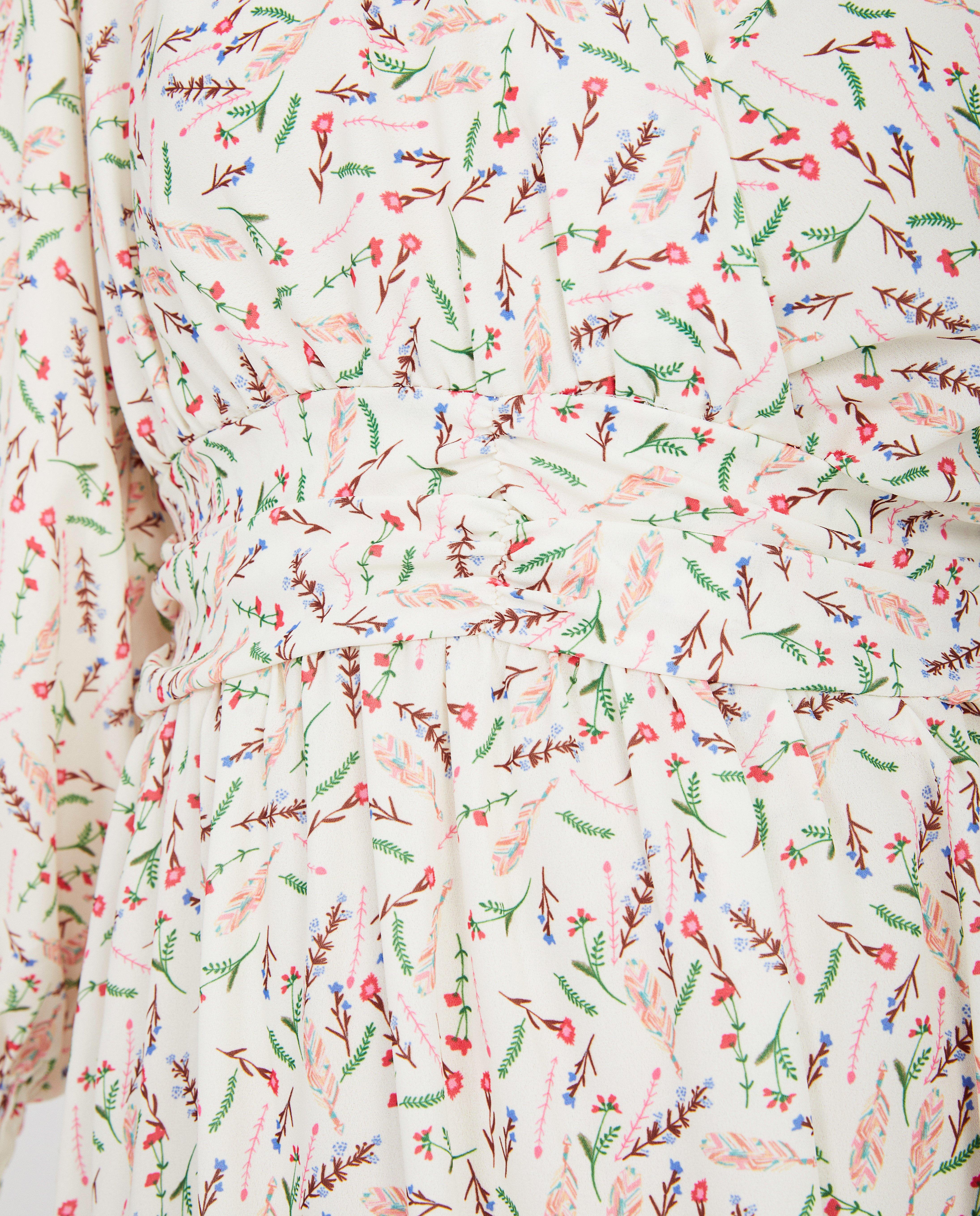 Kleedjes - Witte maxi-jurk met print