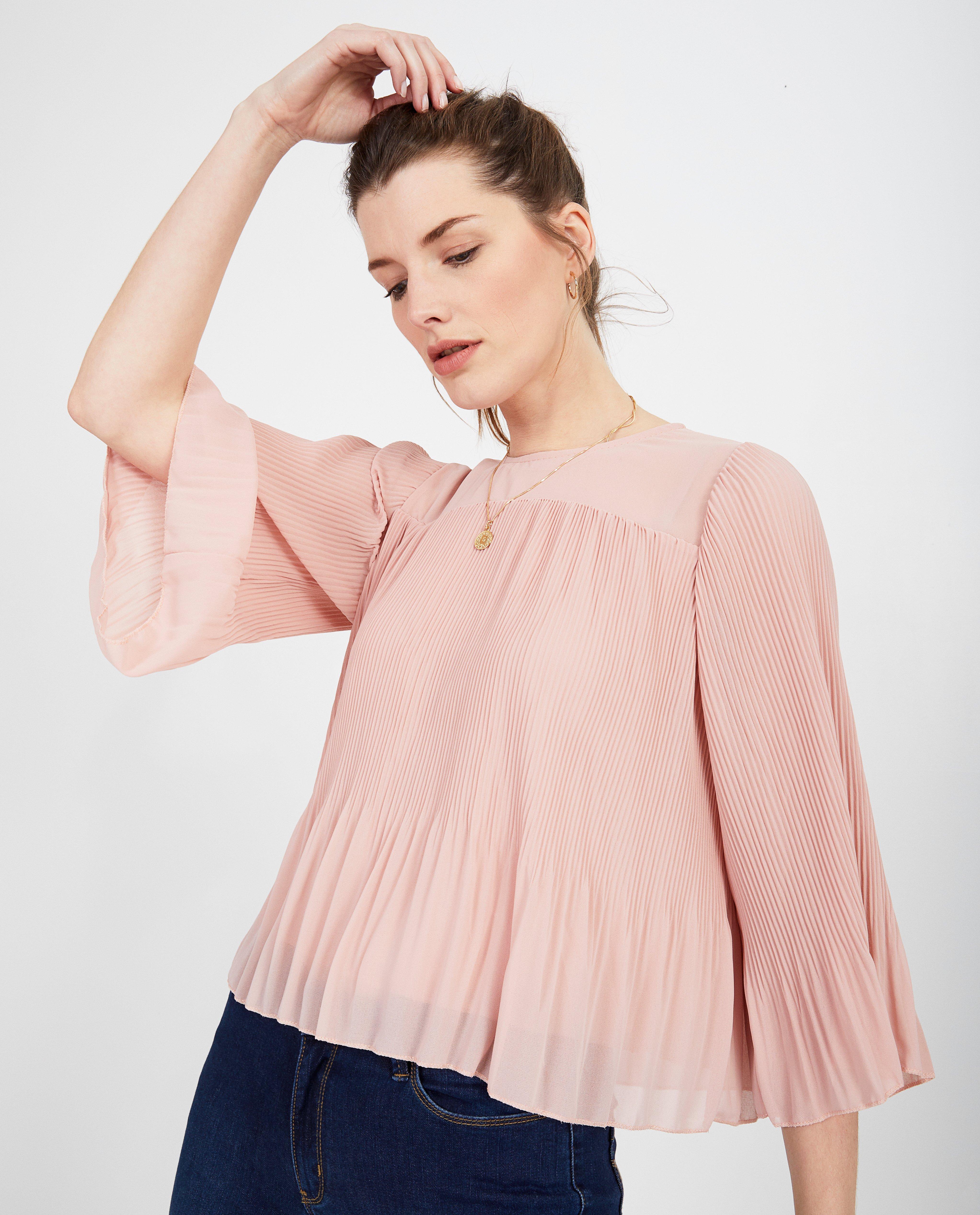 Hemden - Roze blouse met plissé