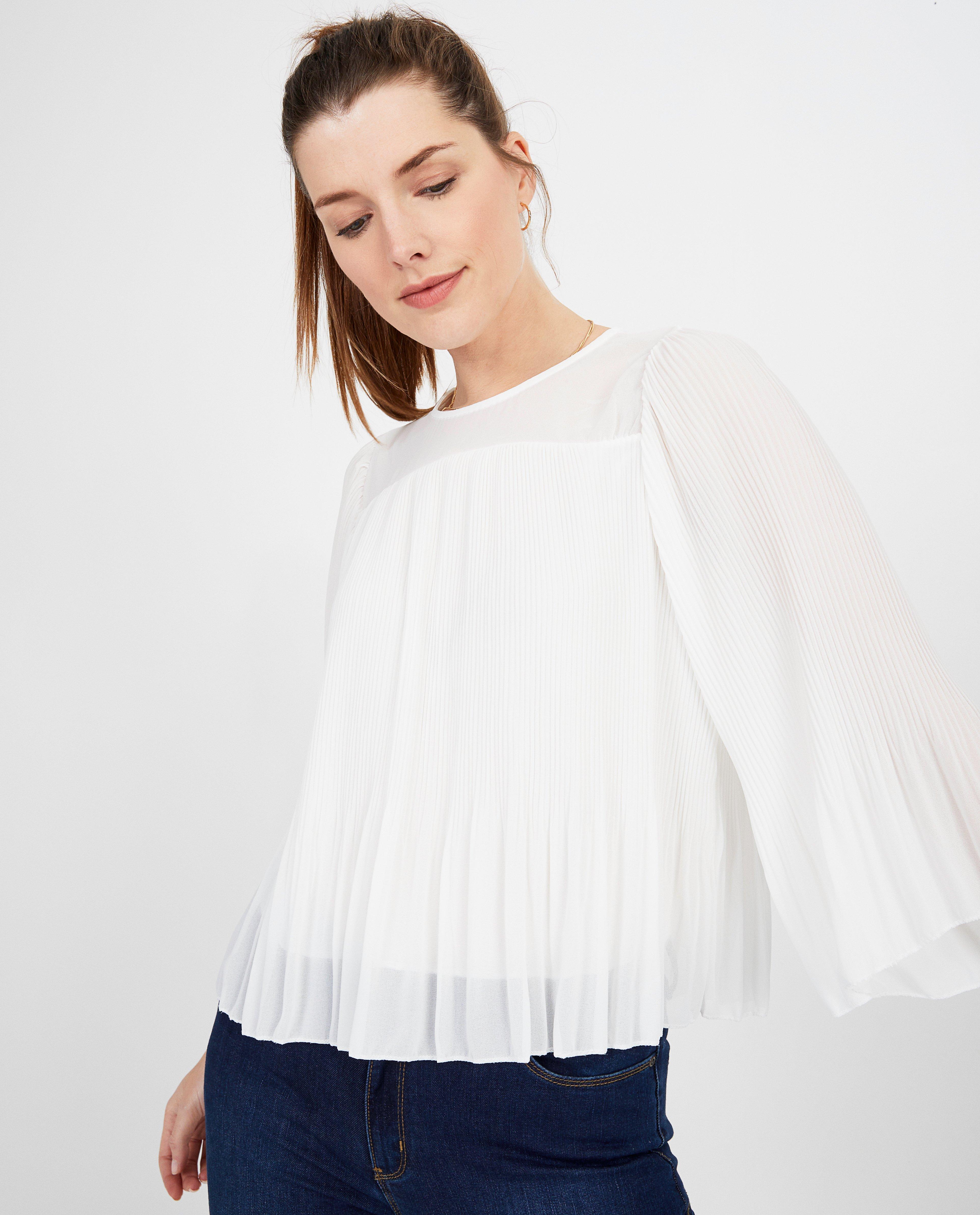 Hemden - Witte blouse met plissé