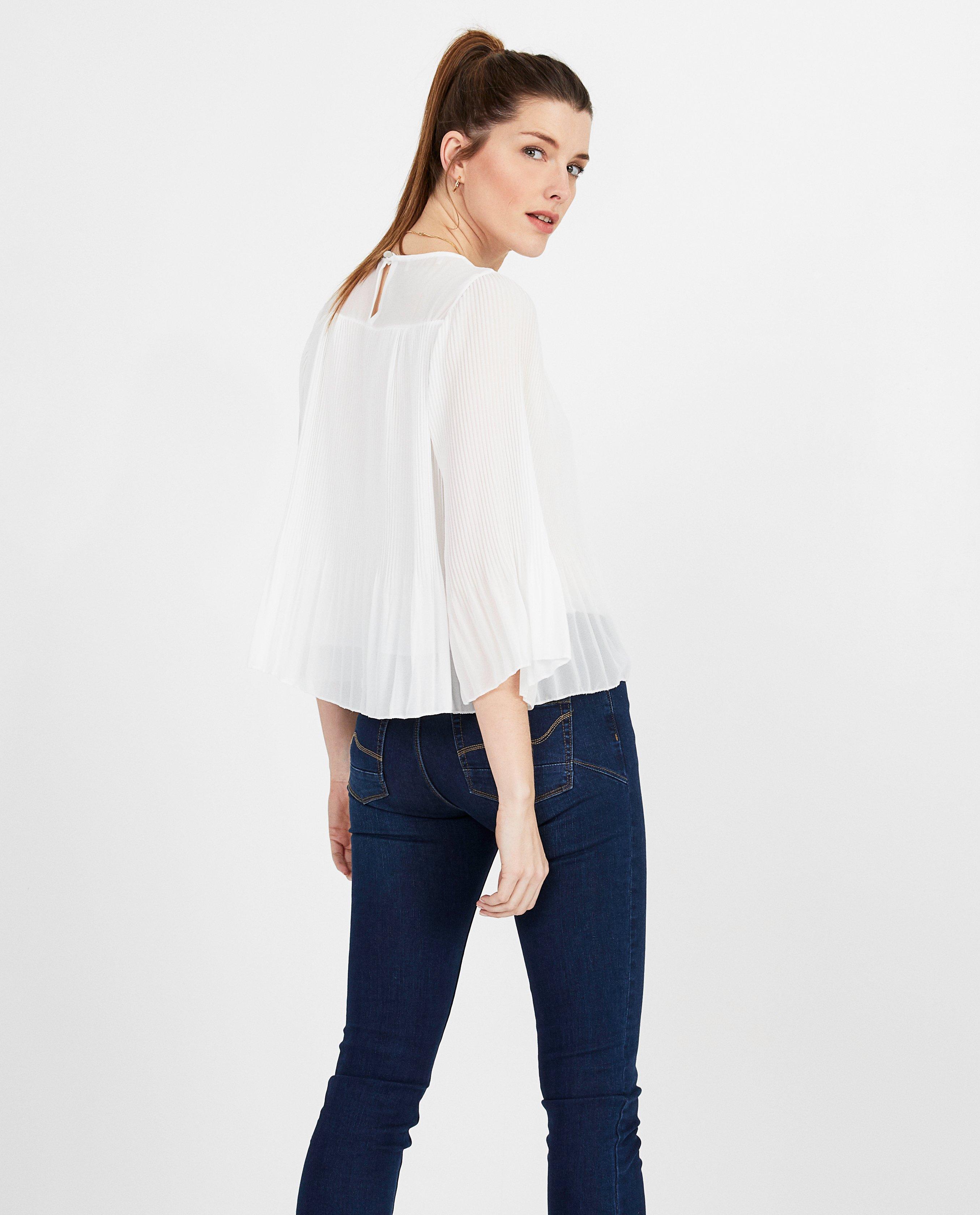 Hemden - Witte blouse met plissé