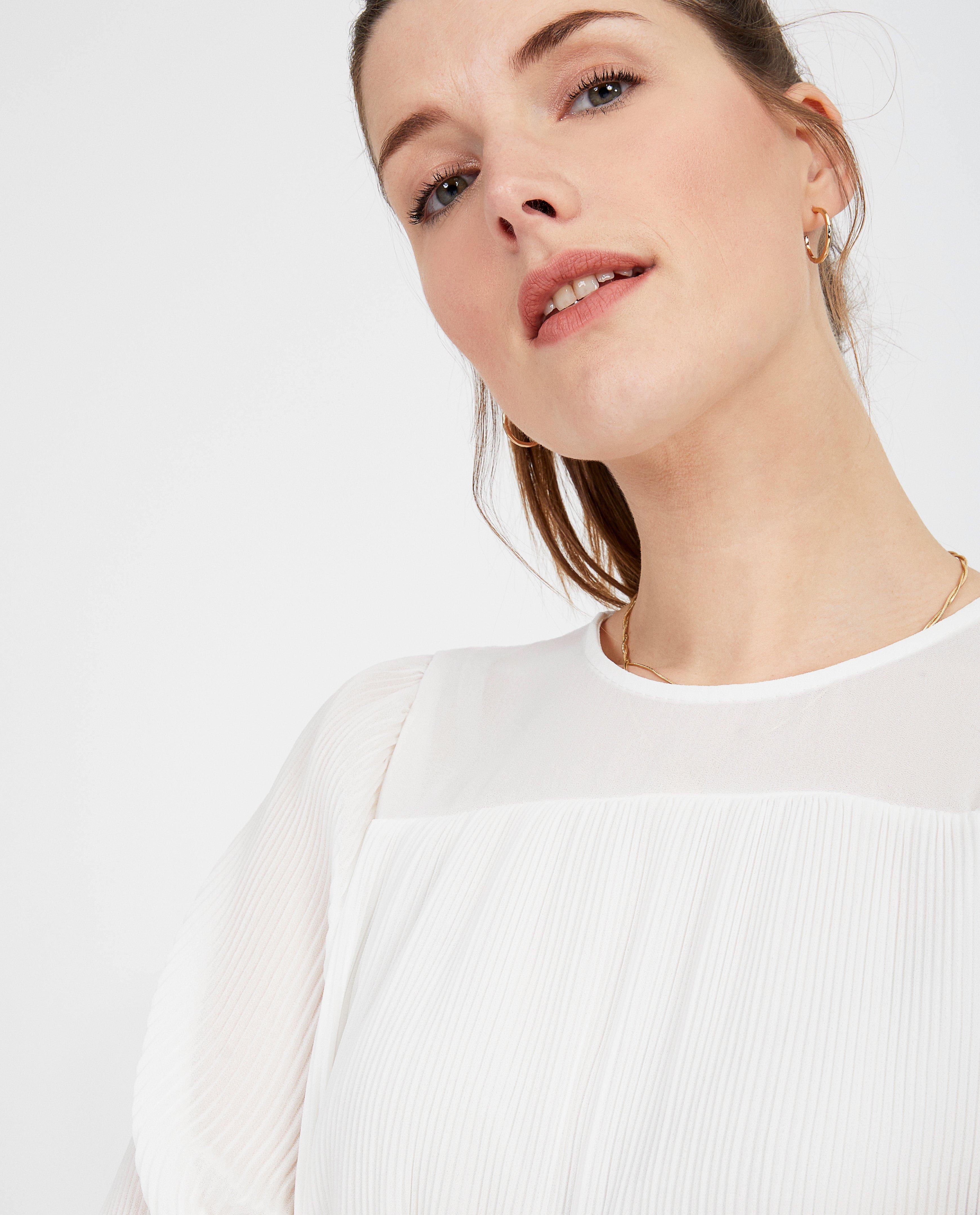 Hemden - Witte blouse met plissé