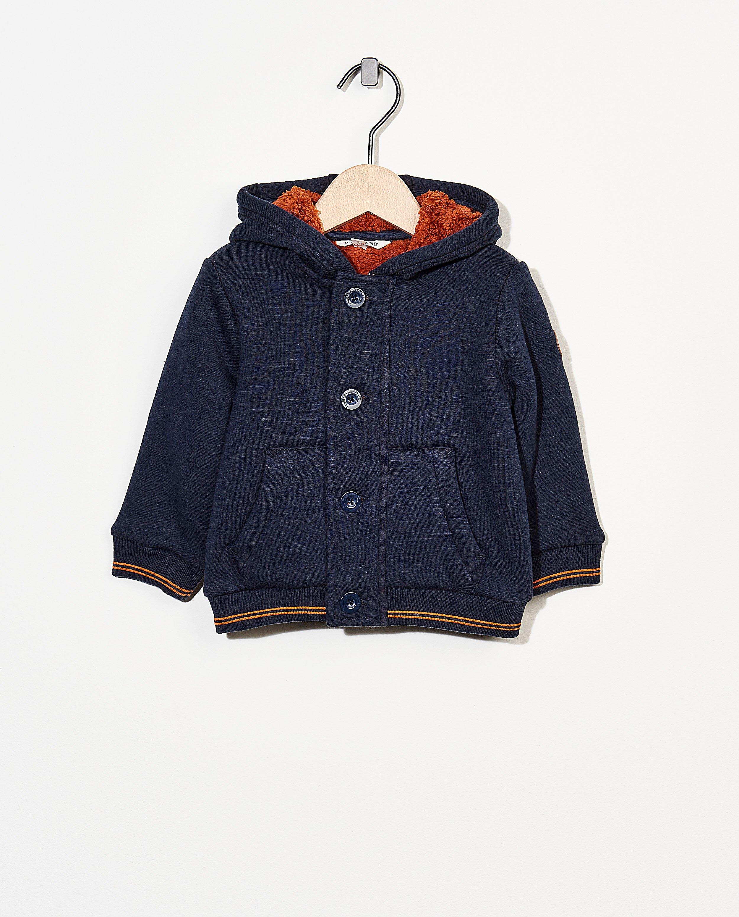 Blauw sweatjasje - met teddy-voering - Cuddles and Smiles