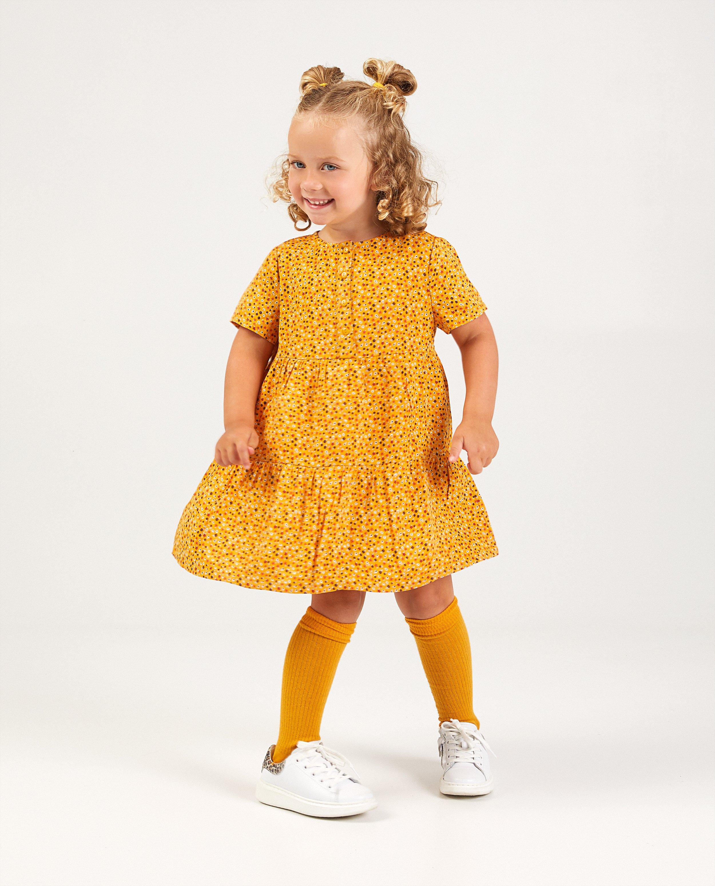 Robe ocre à imprimé fleuri - imprimé intégral - Milla Star