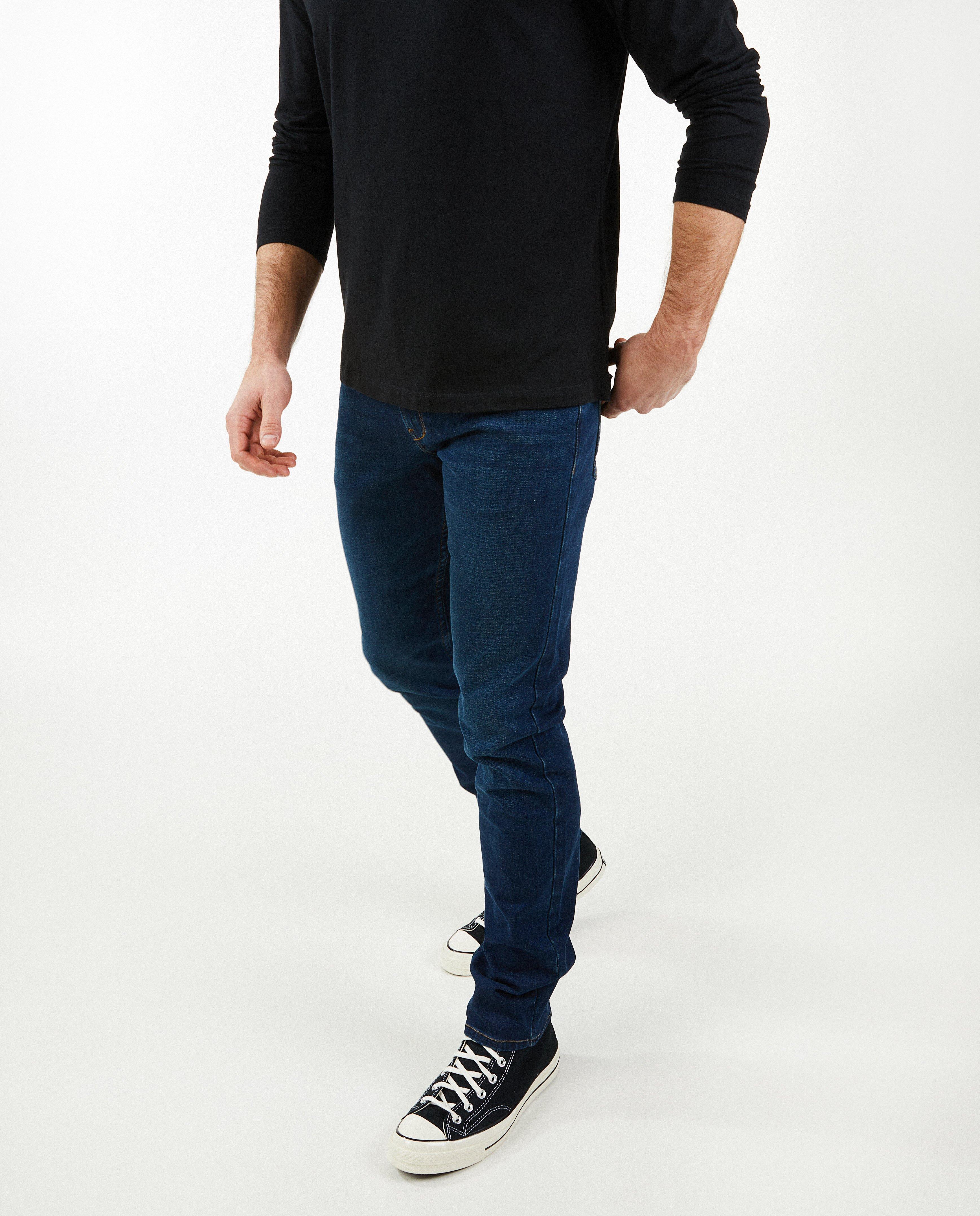 Donkerblauwe slim fit jeans Smith