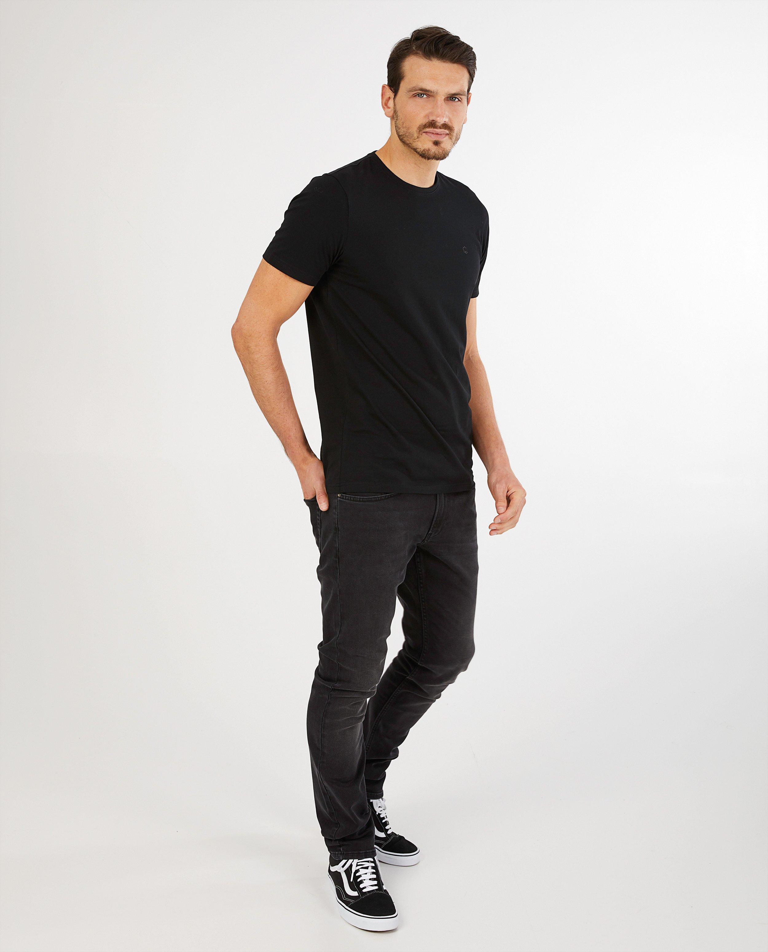 Jean slim noir Smith - effet délavé - JBC