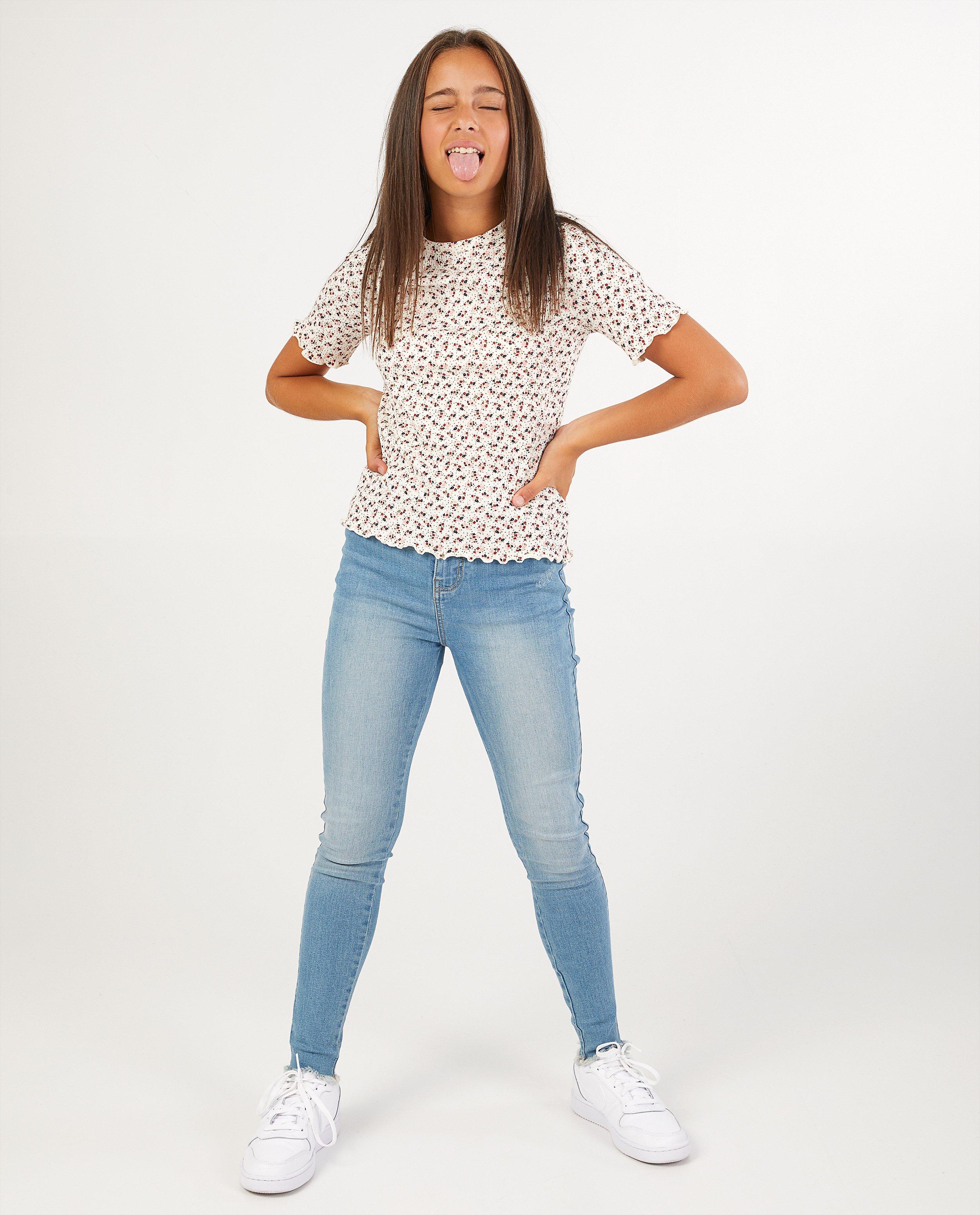Wit T-shirt met bloemenprint - allover - Groggy