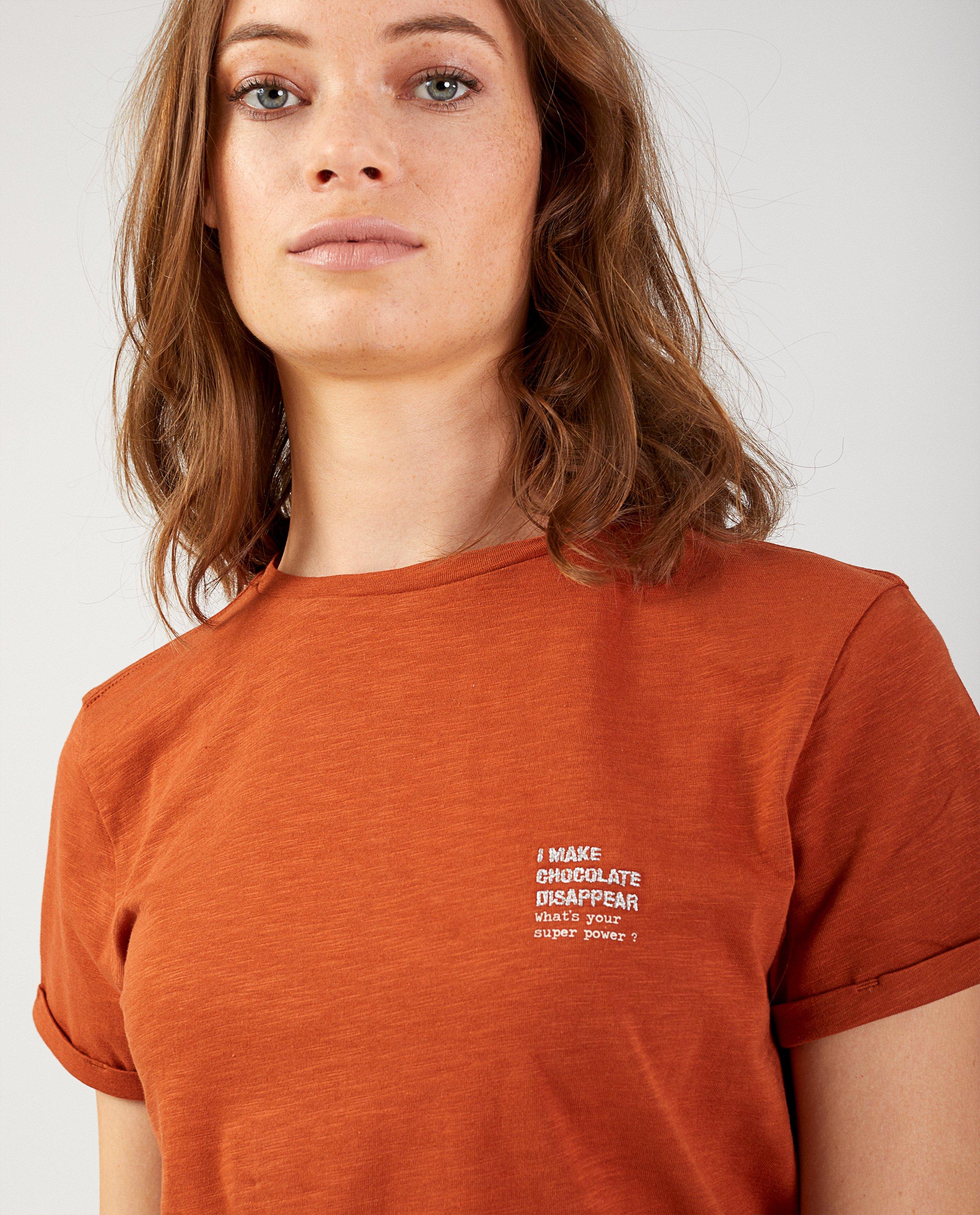 T-shirts - Roestbruin T-shirt van biokatoen