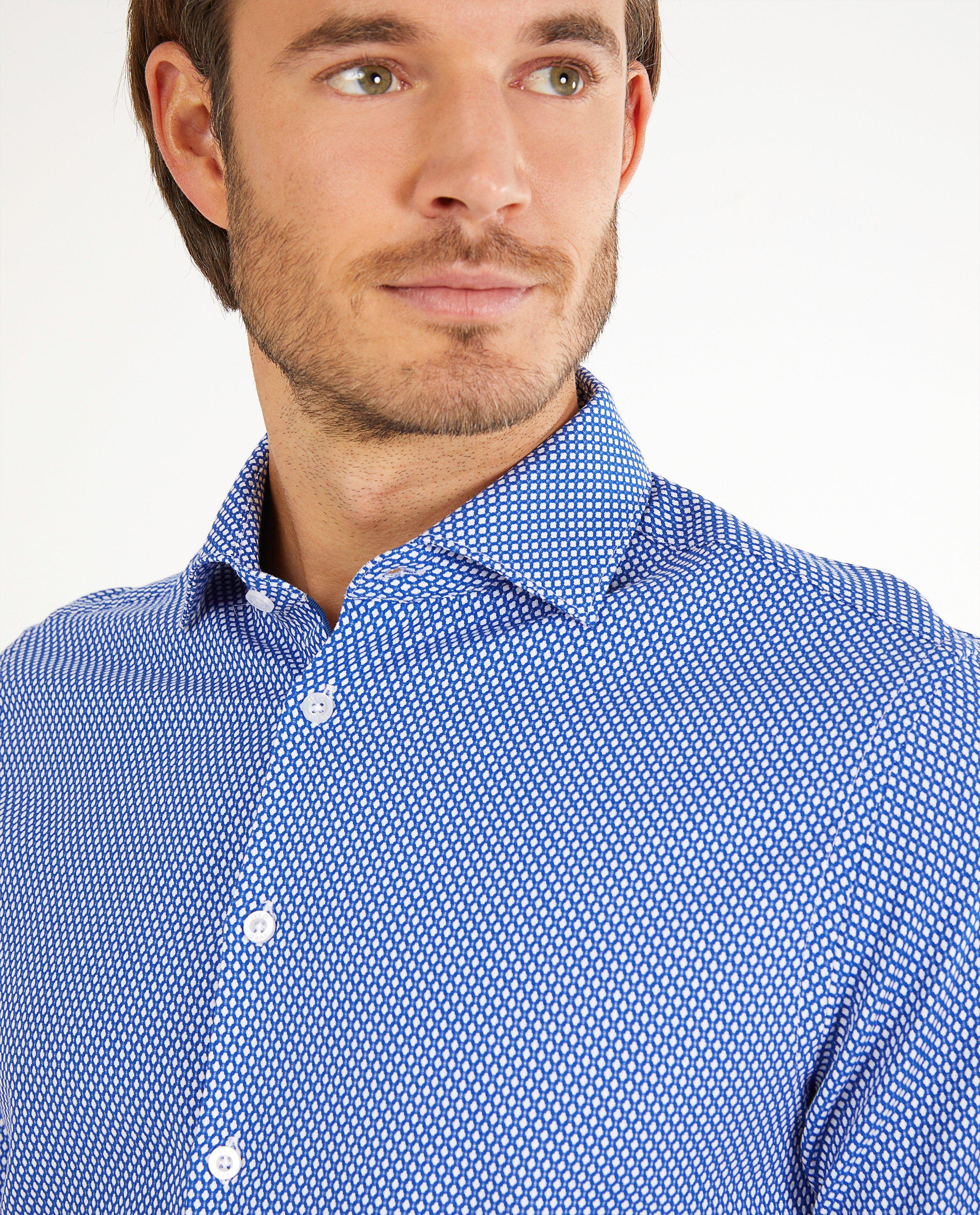 Blauw hemd met print - Product Detail - felblauw - afbeelding nummer 4