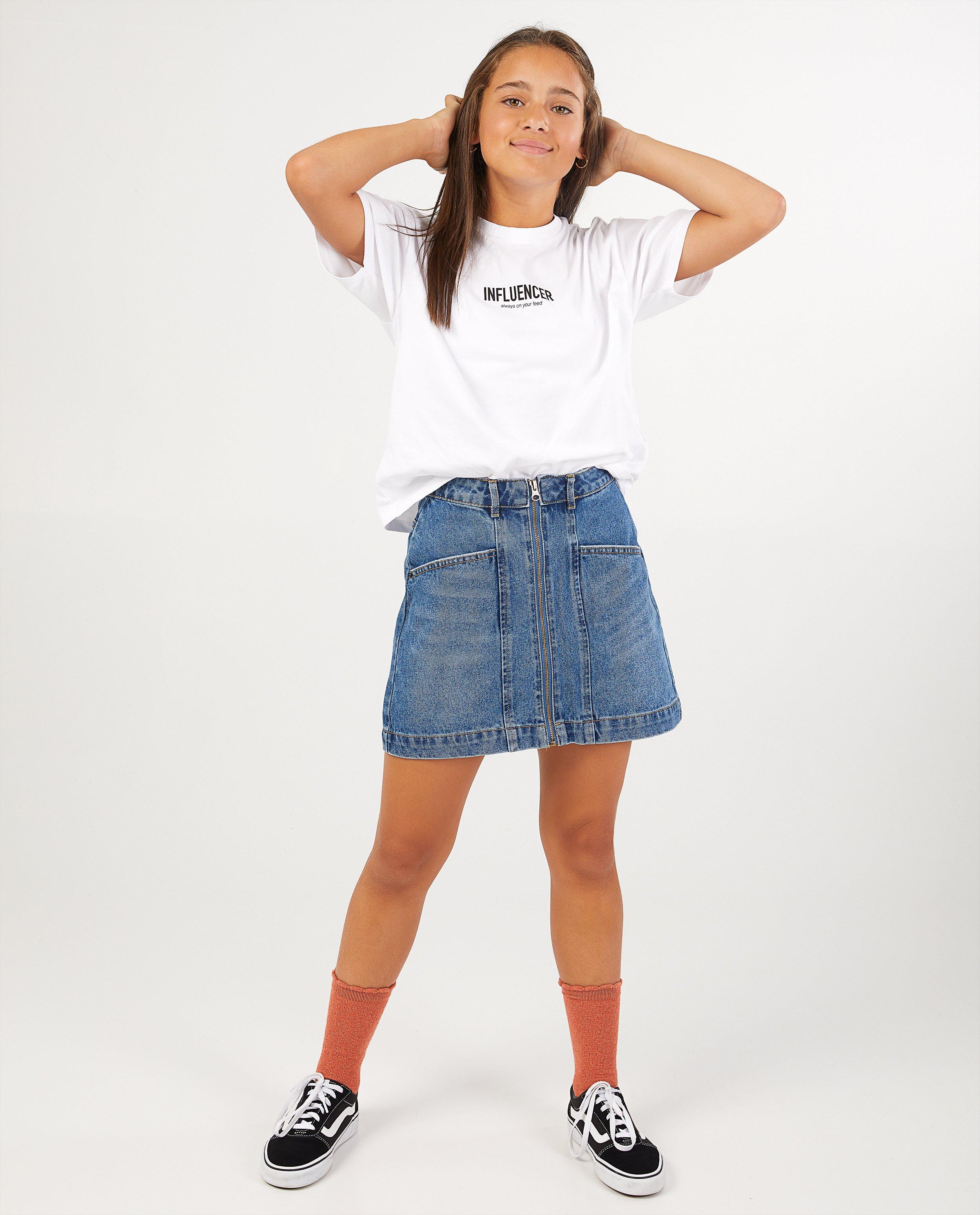Blauwe rok met rits - denim - Groggy