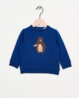 Blauwe sweater van biokatoen - met boucléprint - Cuddles and Smiles