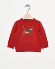 Rode sweater van biokatoen - met boucléprint - Cuddles and Smiles