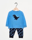 Blauwe meegroeipyjama met print - 'sleep-o-saurus' - Cuddles and Smiles