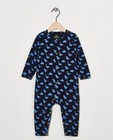 Pyjama bleu foncé en coton bio - avec un imprimé - Cuddles and Smiles