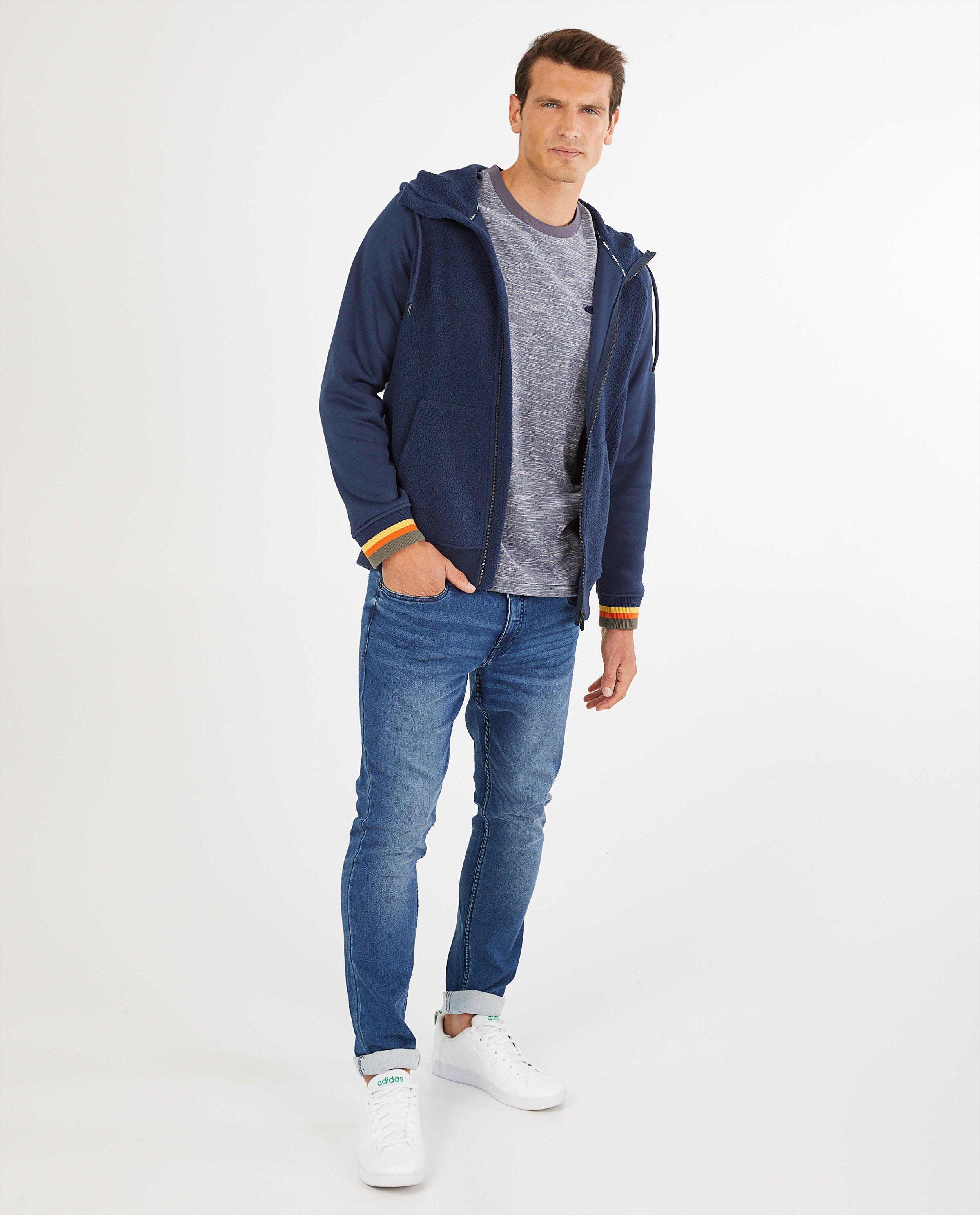 Gilet molletonné bleu, peluche, O’Neill - avec capuchon fixe - O’Neill