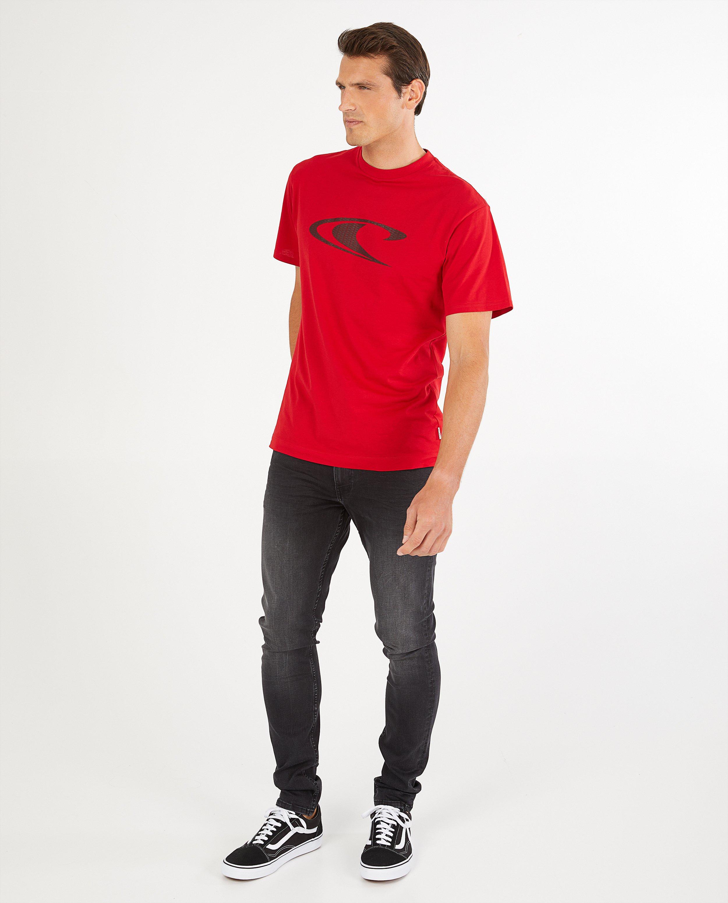 T-shirt rouge, inscription O’Neill - stretch - O’Neill